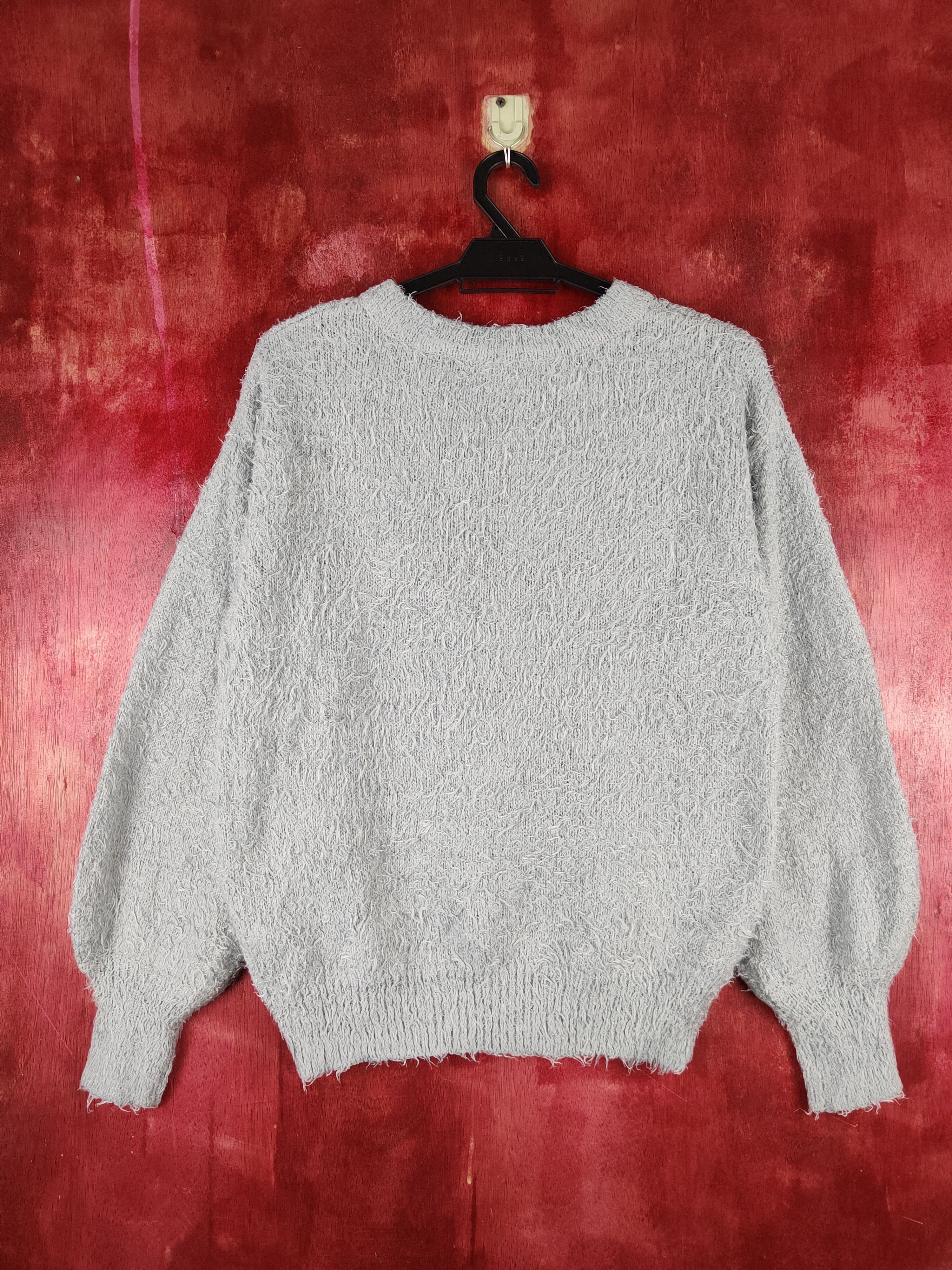 GU GU Dark Gray Shag Shaggy Fur Mohair Knitwear #S1266 Size M / US 6-8 / IT 42-44 - 7 Thumbnail