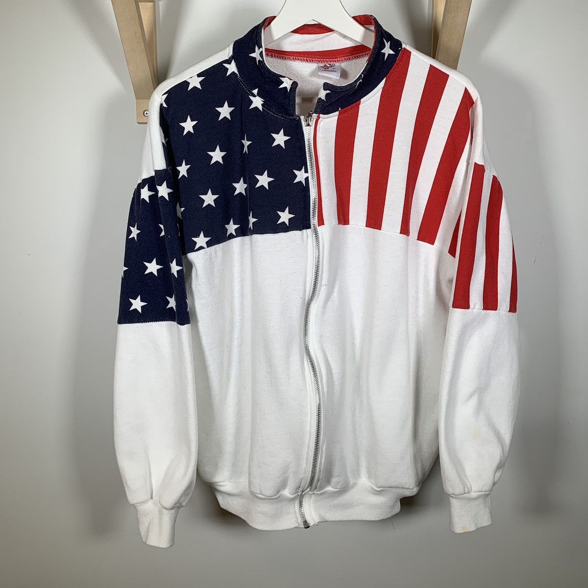 Vintage Vintage 80s 90s America USA Flag 1/4 zip sweatshirt Size US M / EU 48-50 / 2 - 1 Thumbnail