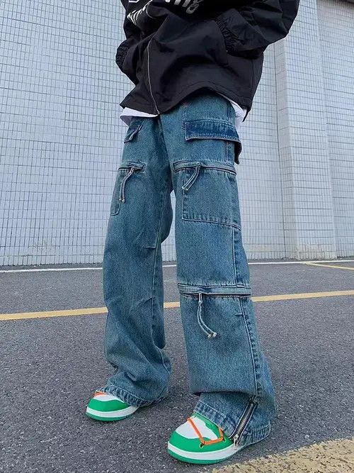VIBE High street multi-pocket zipper work jeans Size US 34 / EU 50 - 1 Preview