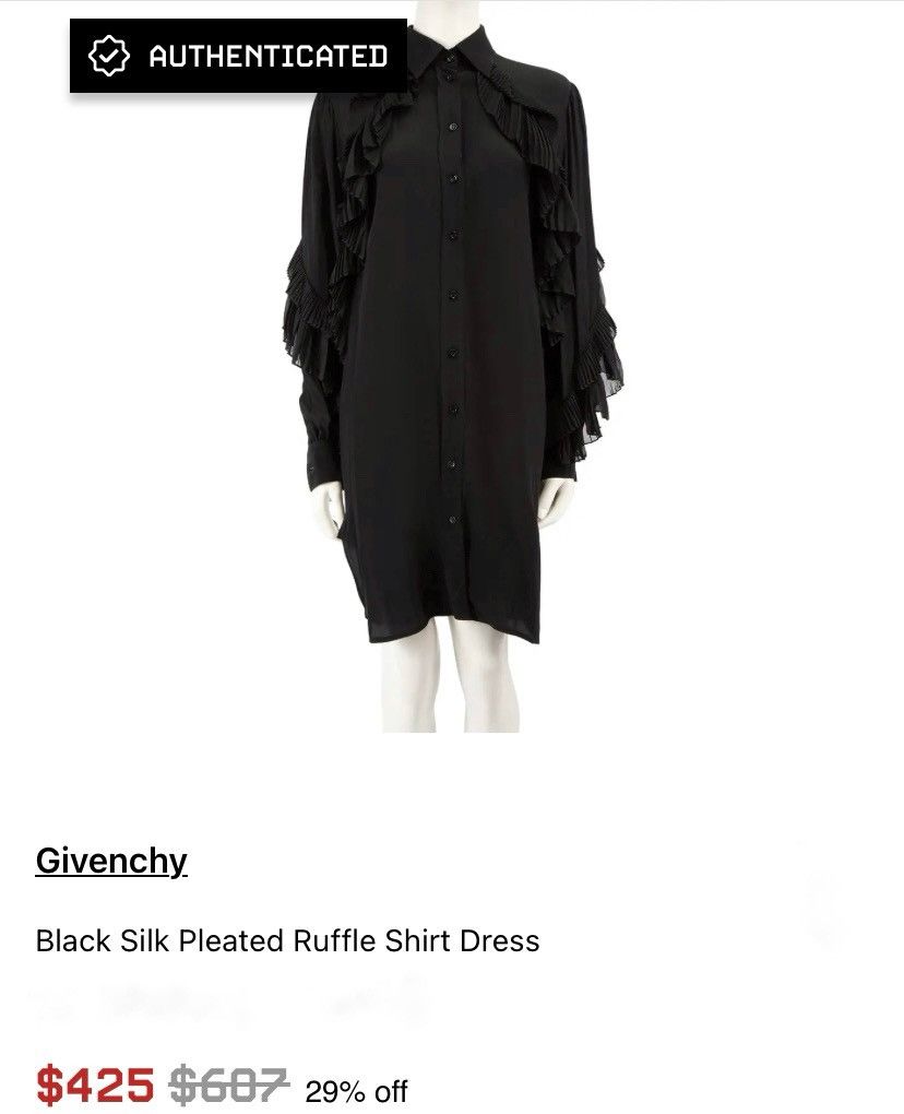 Givenchy Women's Givenchy Deep Neckline Ruffle Trim Longsleeve Blouse Size M / US 6-8 / IT 42-44 - 15 Thumbnail