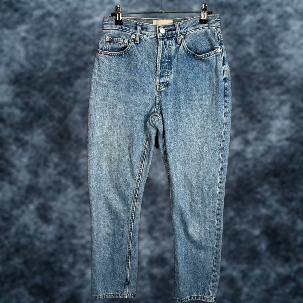 Everlane VINTAGE? The 90s Cheeky Jean Everlane The 90s Cheeky Jean 25 Regular High Rise Light Wash Blue Denim Womens 25 Regular 26x27 5-Pocket 90s Style Jeans Size 42" / US 20 - 1 Thumbnail