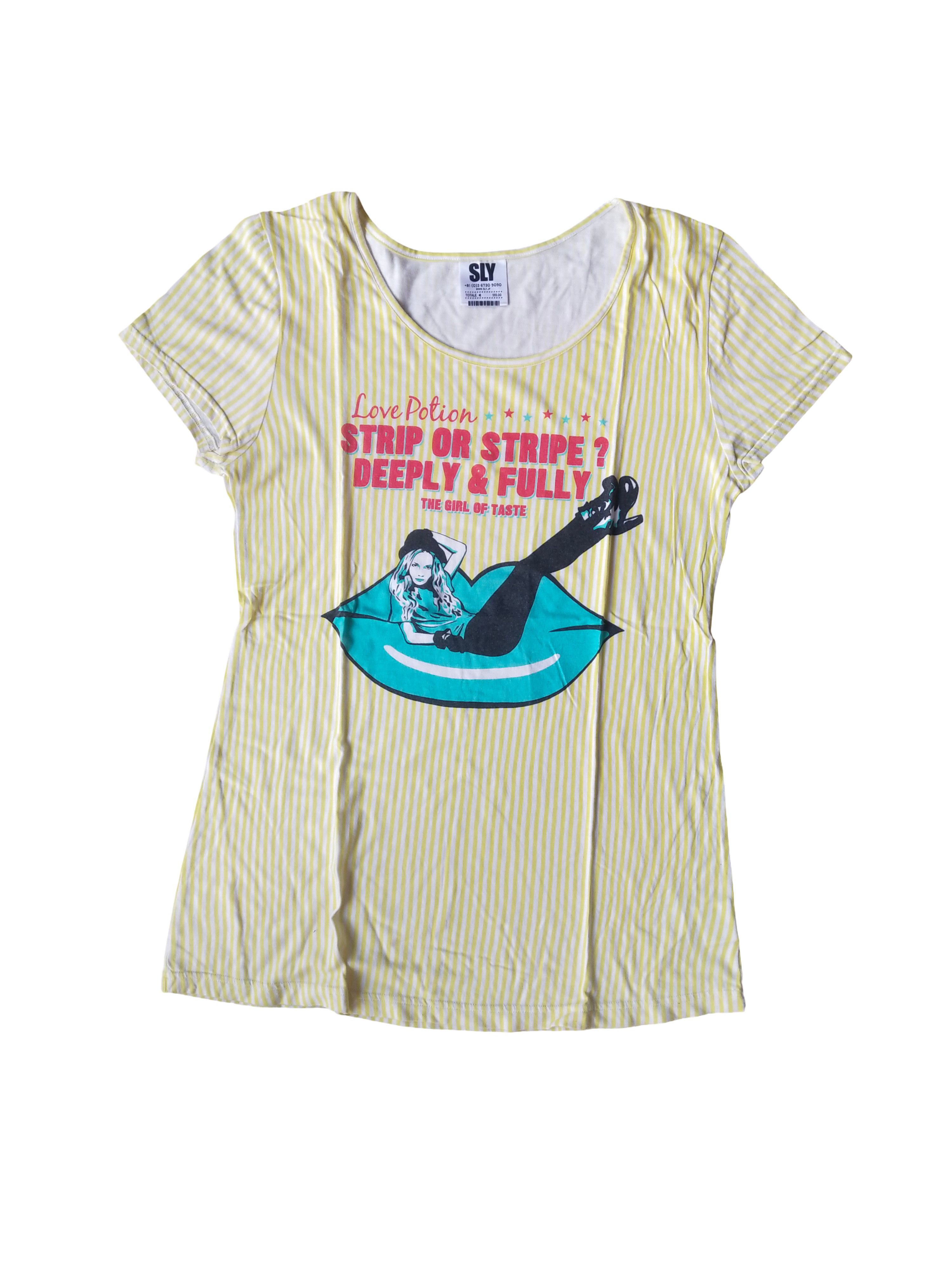 Hysteric Glamour SLY Japanese Brand Graphic Stripe Woman Tee Size S / US 4 / IT 40 - 1 Thumbnail