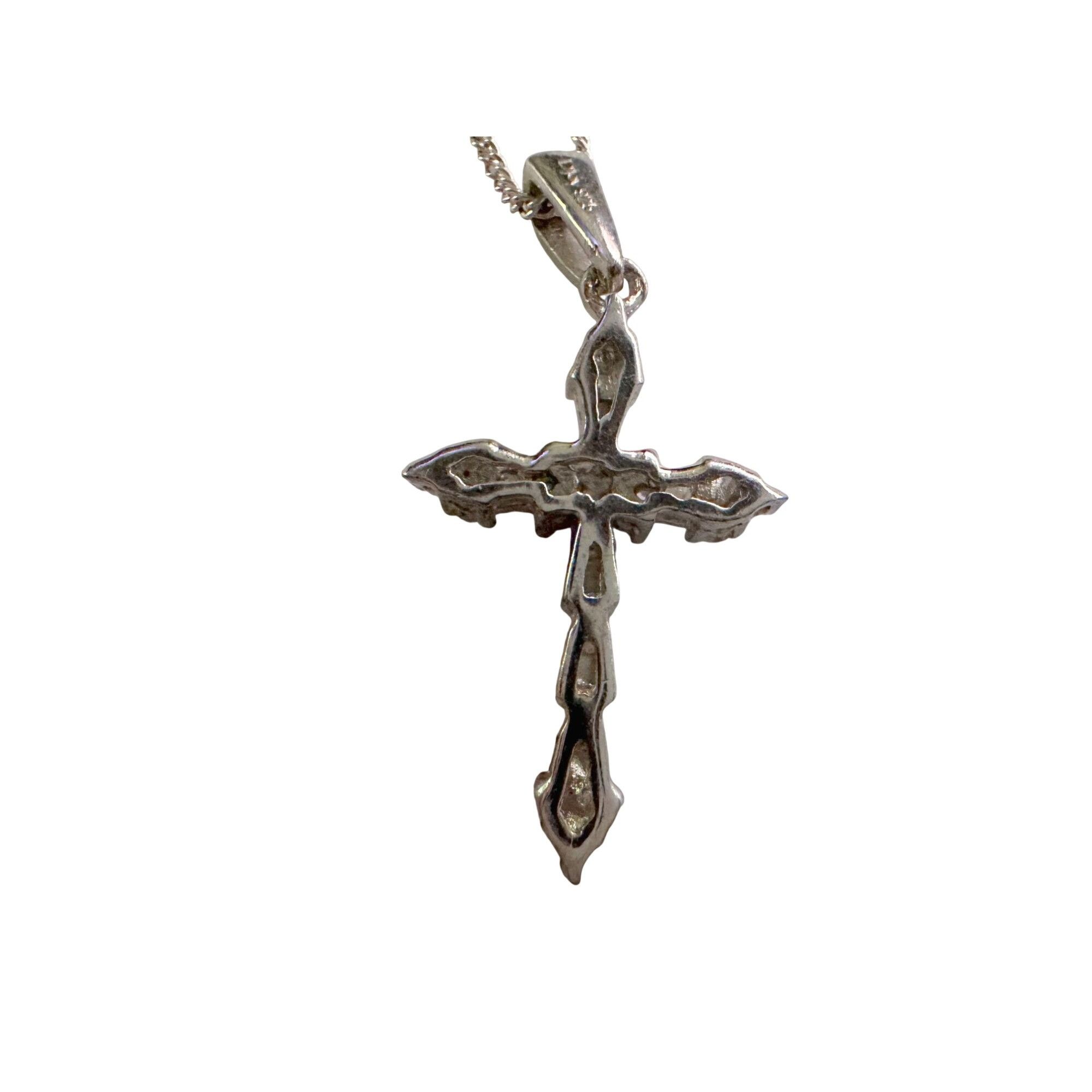 Other Sterling Silver Cross Necklace 20" Chain - Intricate Detaili Size ONE SIZE - 5 Thumbnail