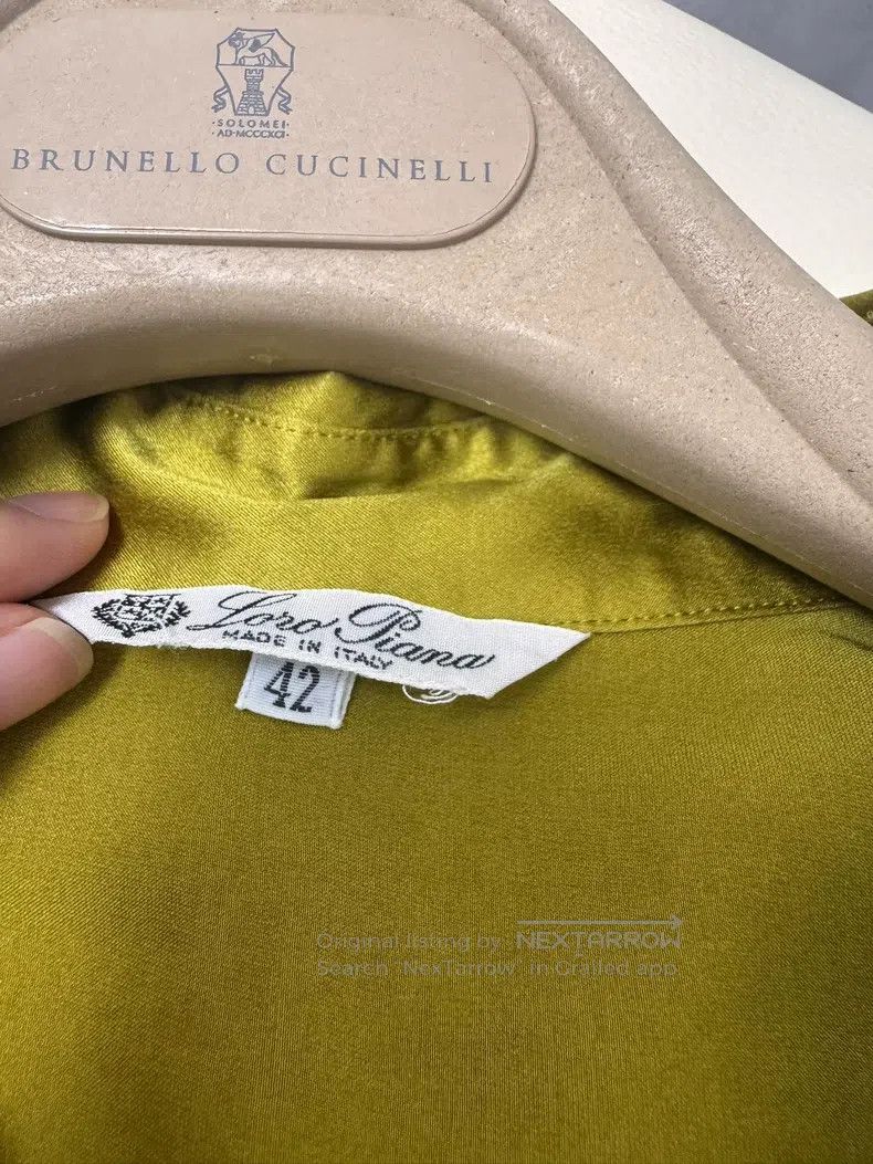 Loro Piana Loro Piana Mustard Green Silk Shirt Size S / US 4 / IT 40 - 6 Thumbnail
