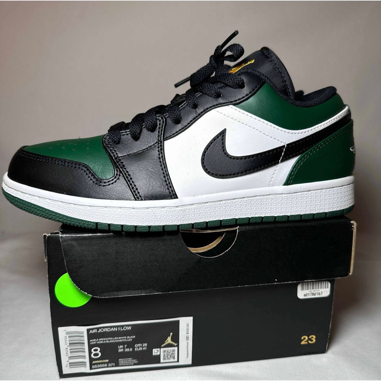 Jordan Brand × Nike Size 8 Nike Air Jordan 1 Low Green Toe Men's Shoes Ships Now Size US 8 / EU 41 - 8 Thumbnail
