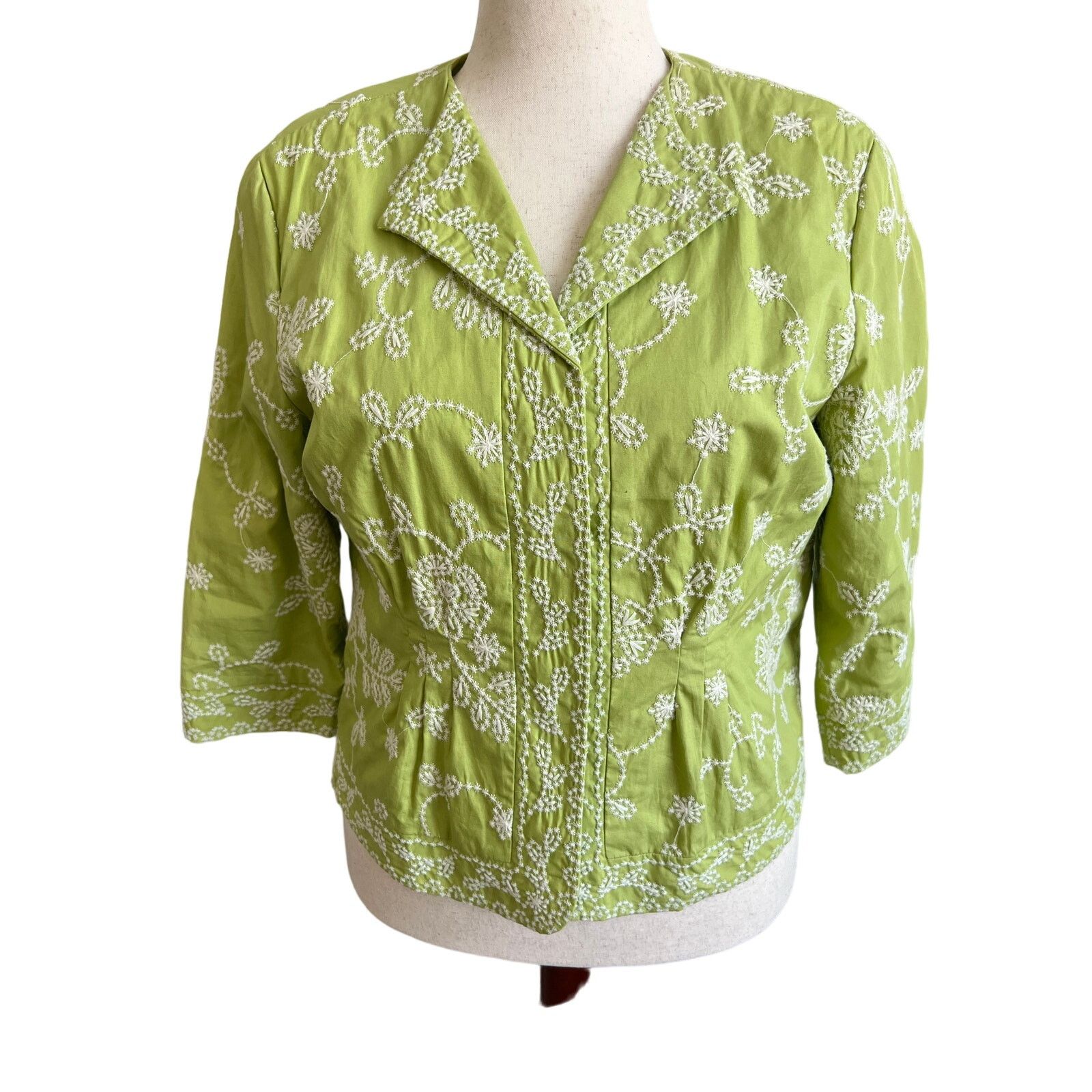 Coldwater Creek Coldwater Creek Vintage Embroidered Floral Jacket Size 16 Size XXL / US 16-18 / IT 52-54 - 1 Thumbnail