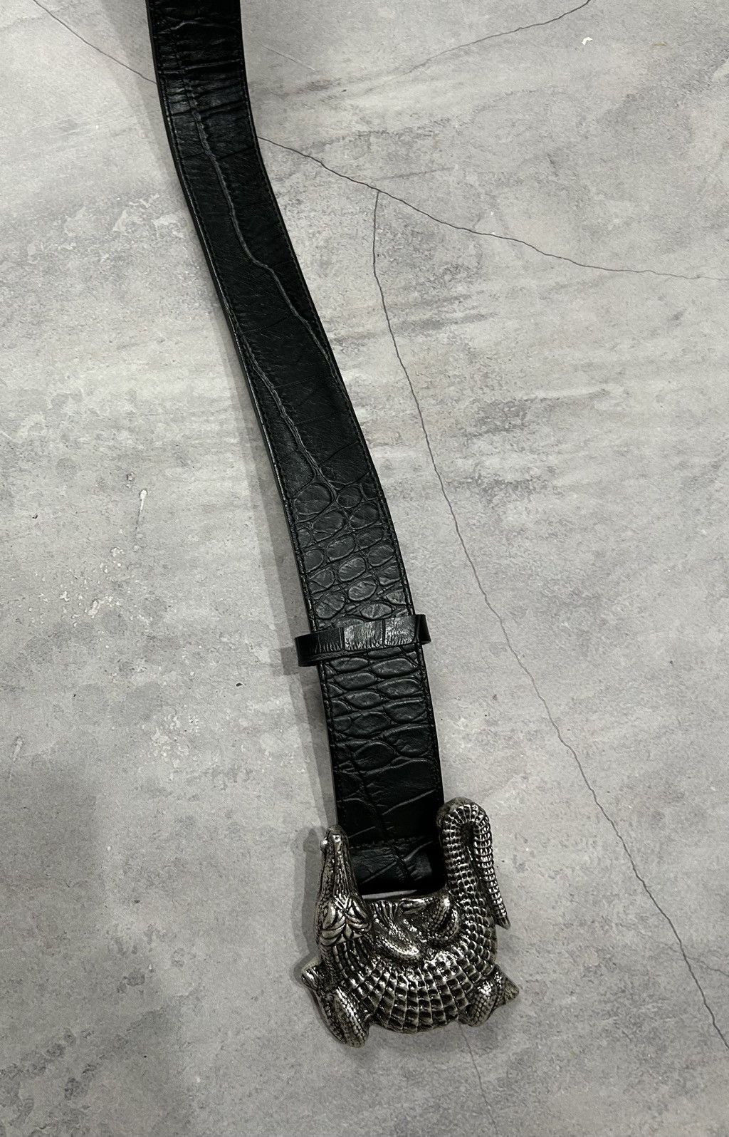 Japanese Brand Vintage Amapola Crocodile Alligator leather belt Size ONE SIZE - 7 Thumbnail