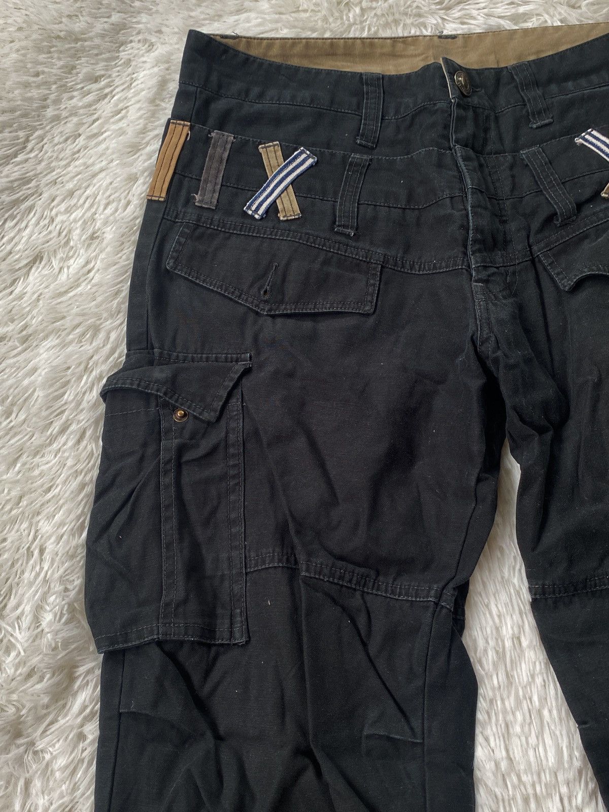 Japanese Brand × Seditionaries 🔥RARE🔥Dominated Handcrafted Double waist Black Cargo Pant Size US 31 - 9 Thumbnail