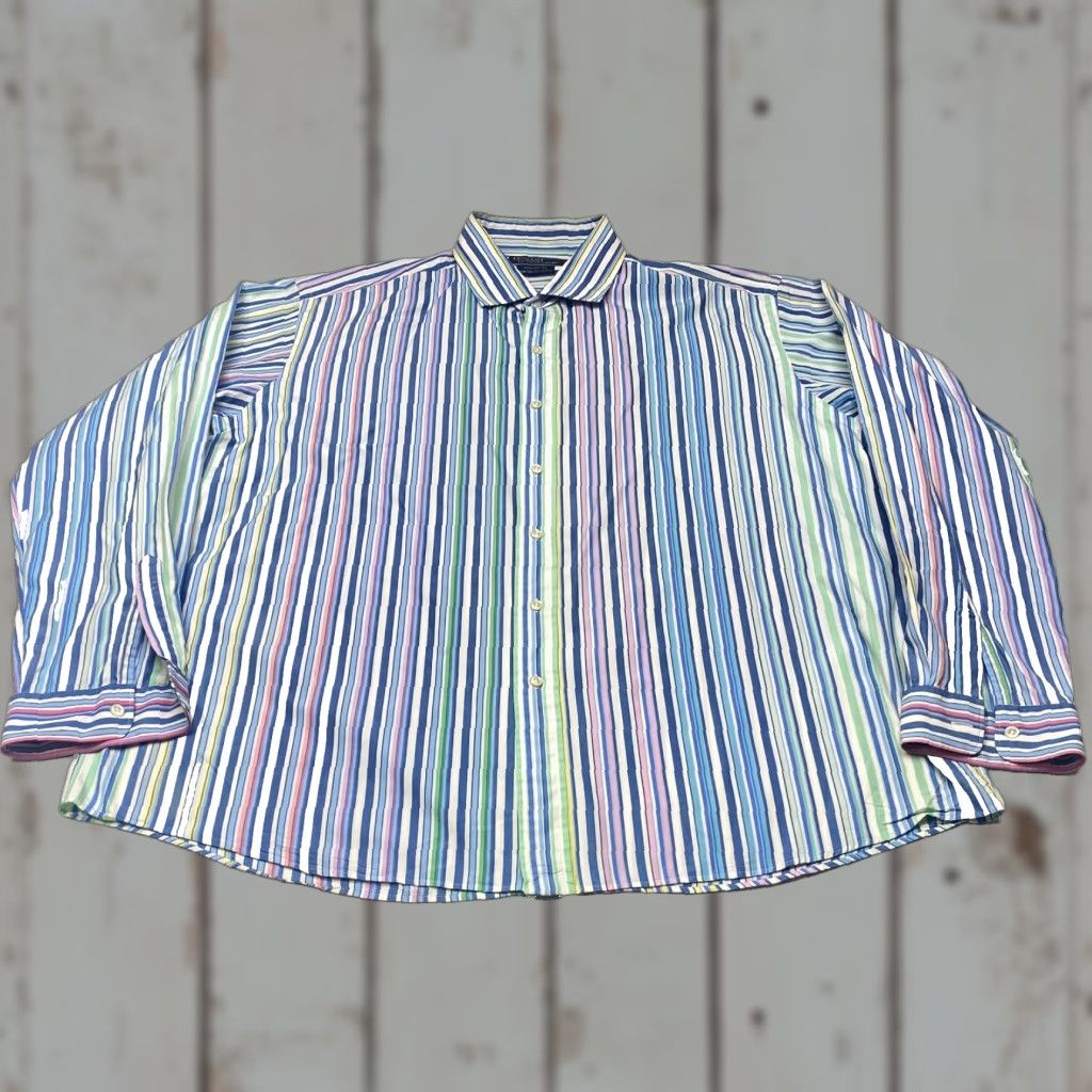 Polo Ralph Lauren Polo Ralph Lauren Westerton Shirt Men's 2XL Striped Long Sleeve Button Up 7884 Size US XXL / EU 58 / 5 - 1 Thumbnail