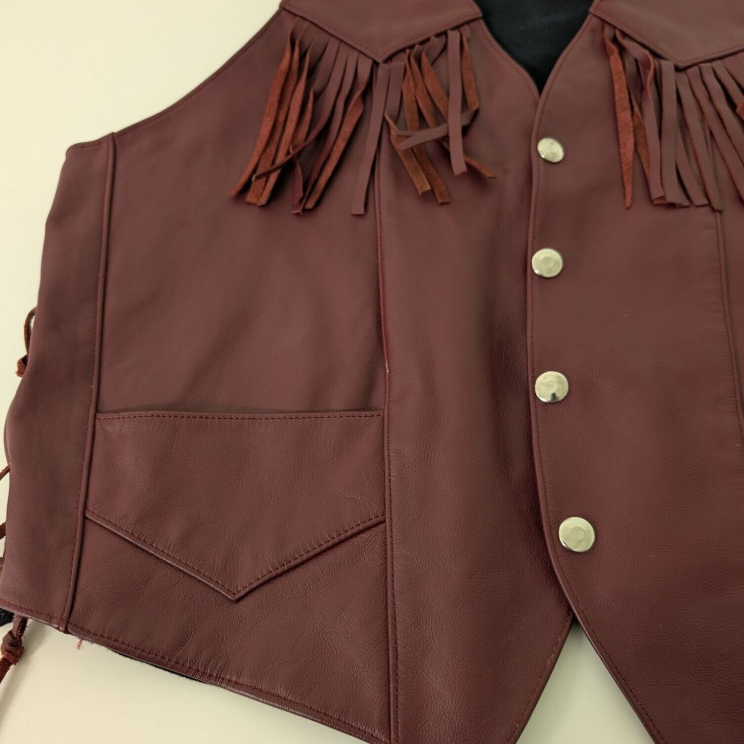 Designer Genuine Leather Fringe Vest Womens Size Medium Size M / US 6-8 / IT 42-44 - 4 Thumbnail