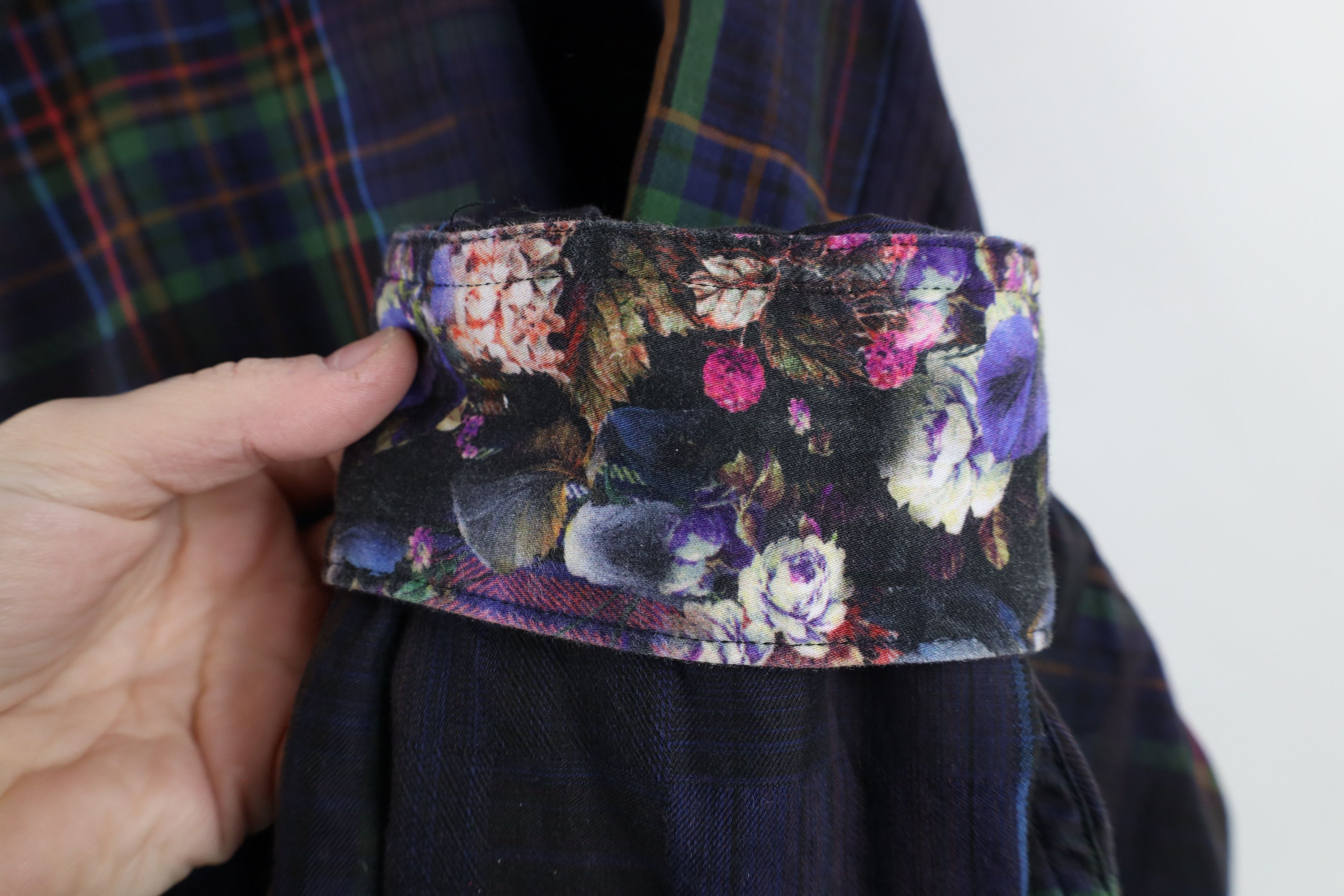 Robert Graham × Vintage Robert Graham Plaid Flower Flip Cuff Collared Button Shirt Size US XXL / EU 58 / 5 - 6 Thumbnail