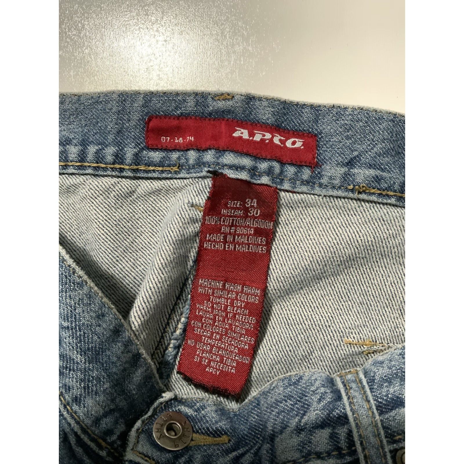 Vintage VINTAGE APCO Utility Carpenter Jeans Grunge Denim 34 Men's Blue 30 Inseam 8.5 Leg Opening 41.5 Inseam 30 1990s 2000s Mens Size US 34 / EU 50 - 5 Thumbnail
