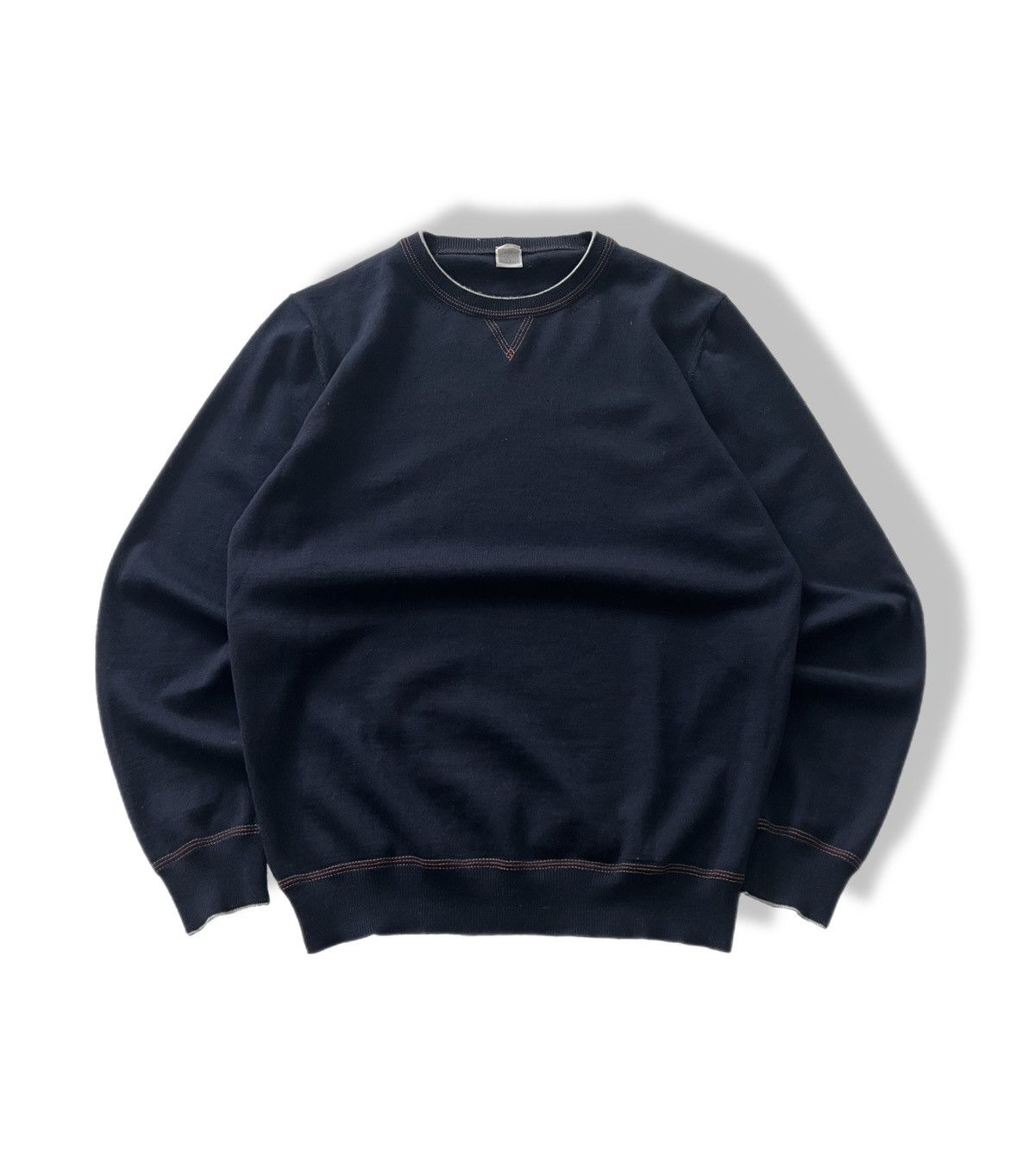 Eleventy Eleventy Premium Navy Crewneck - Minimal Aesthetic Sweater Size US M / EU 48-50 / 2 - 1 Thumbnail