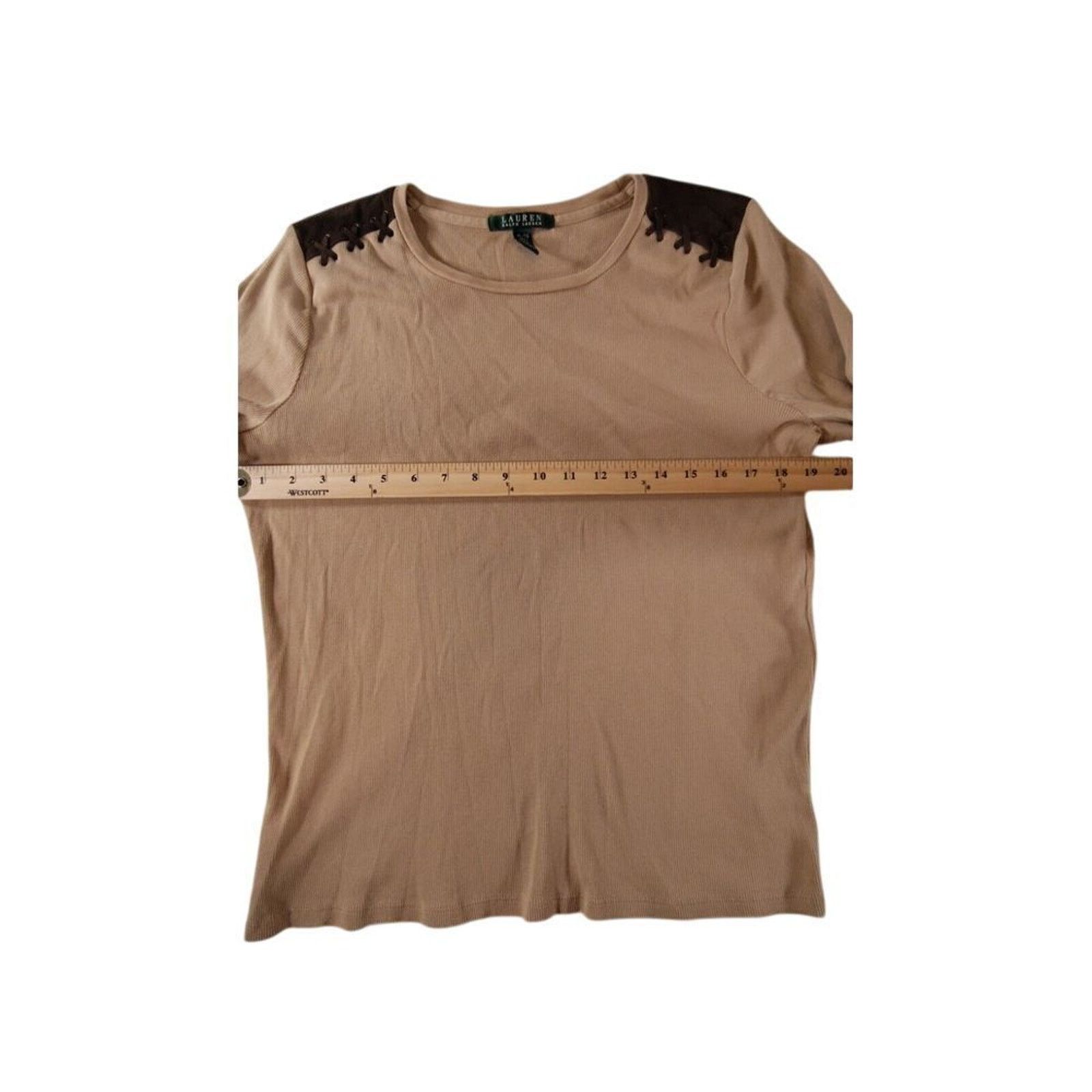 Lauren Ralph Lauren Lauren Ralph Lauren Top 3/4 Sleeve Suede Stitch Size XL Size XL / US 12-14 / IT 48-50 - 4 Thumbnail