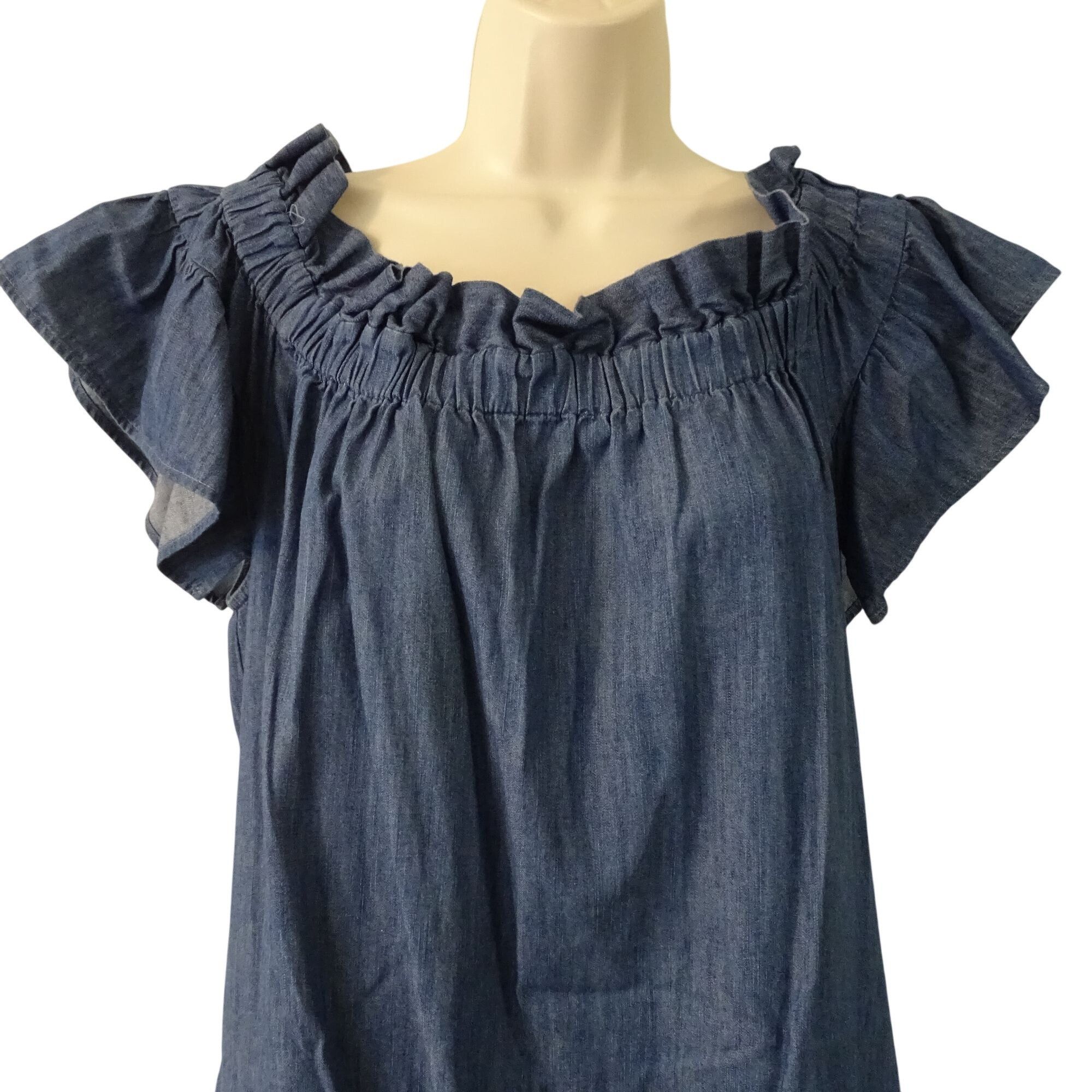 Corey Lynn Calter Corey Lynn Calter Blue Off Shoulder A-line Dress Size M Size M / US 6-8 / IT 42-44 - 2 Thumbnail