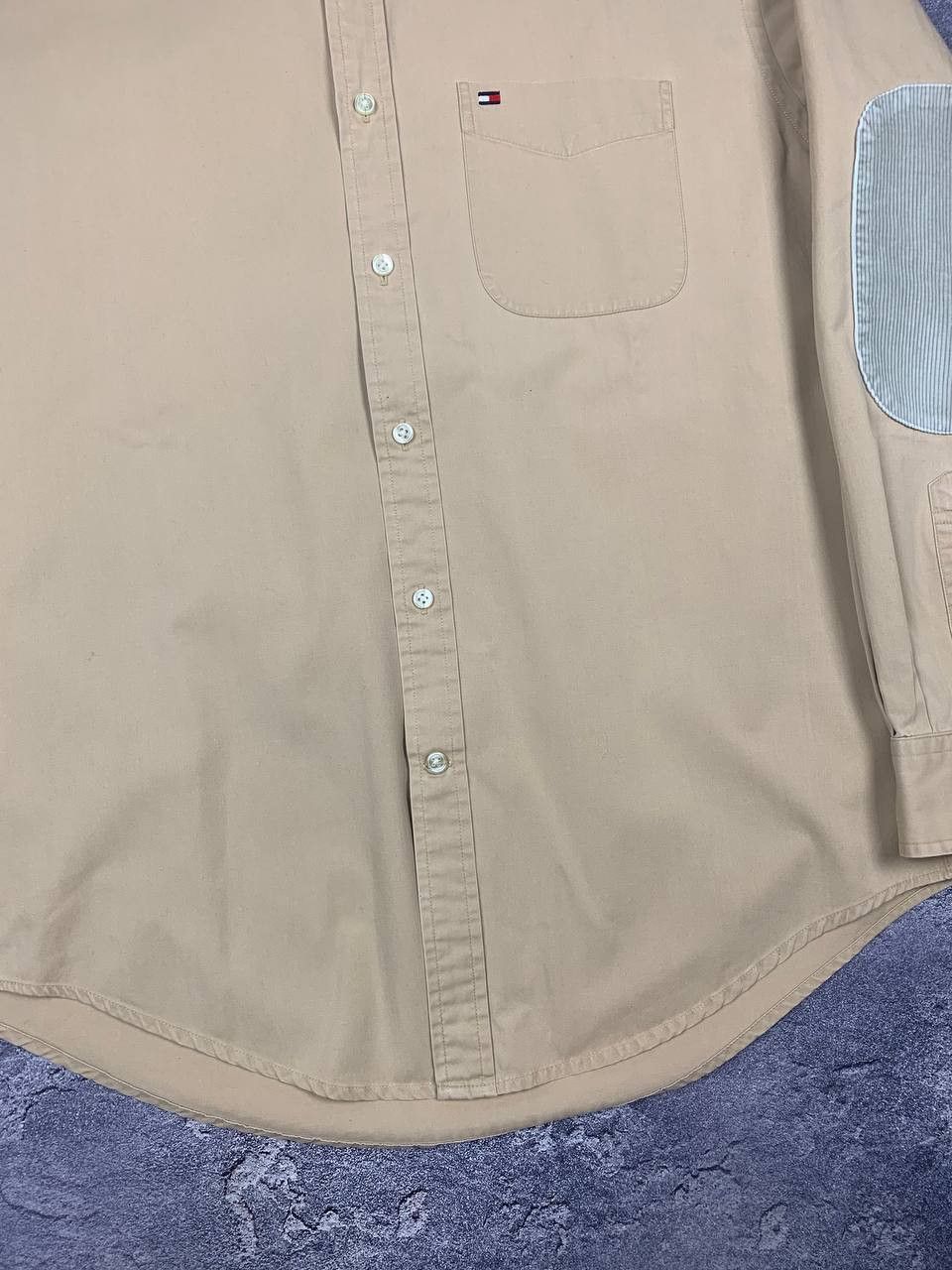 Tommy Hilfiger Tommy Hilfiger Men’s Beige Button Down Shirt Elbow Patches Size US M / EU 48-50 / 2 - 7 Thumbnail