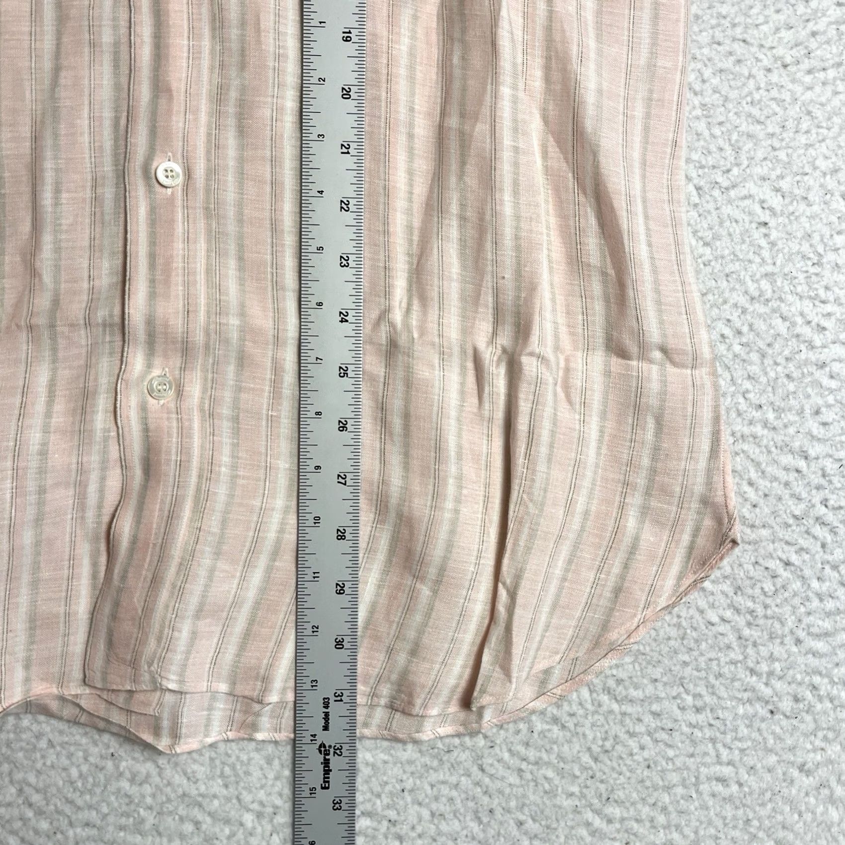 Brioni Brioni Button-Down Shirt Men M Long Sleeve 100% Linen Pink Striped Size US M / EU 48-50 / 2 - 5 Thumbnail