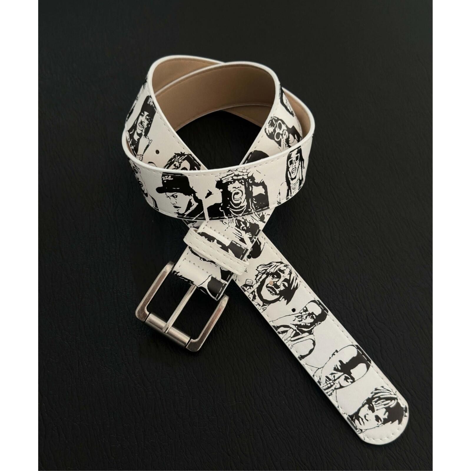 Other Hand-Drawn Portrait Print Belt | Illustration White Street Size ONE SIZE - 1 Thumbnail
