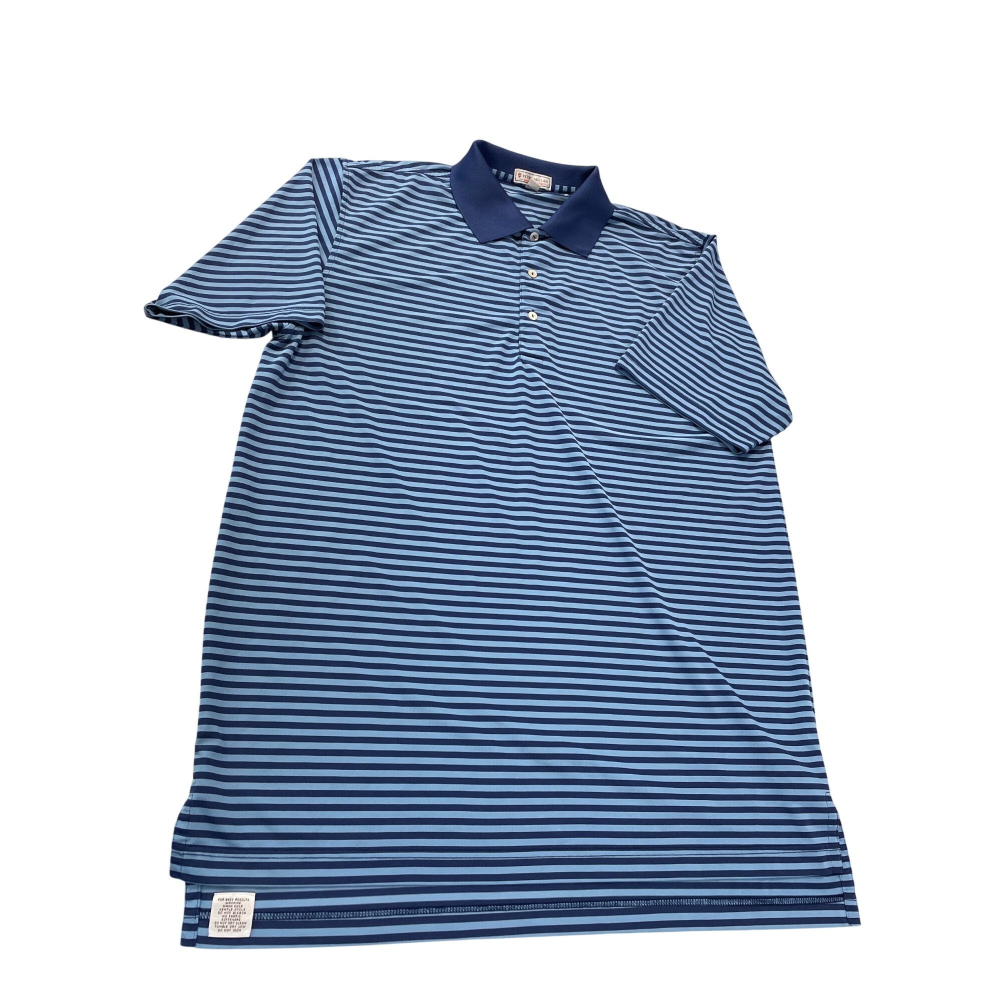 Peter Millar Peter Millar Summer Comfort mens blue striped polo shirt sz Size US XL / EU 56 / 4 - 1 Thumbnail