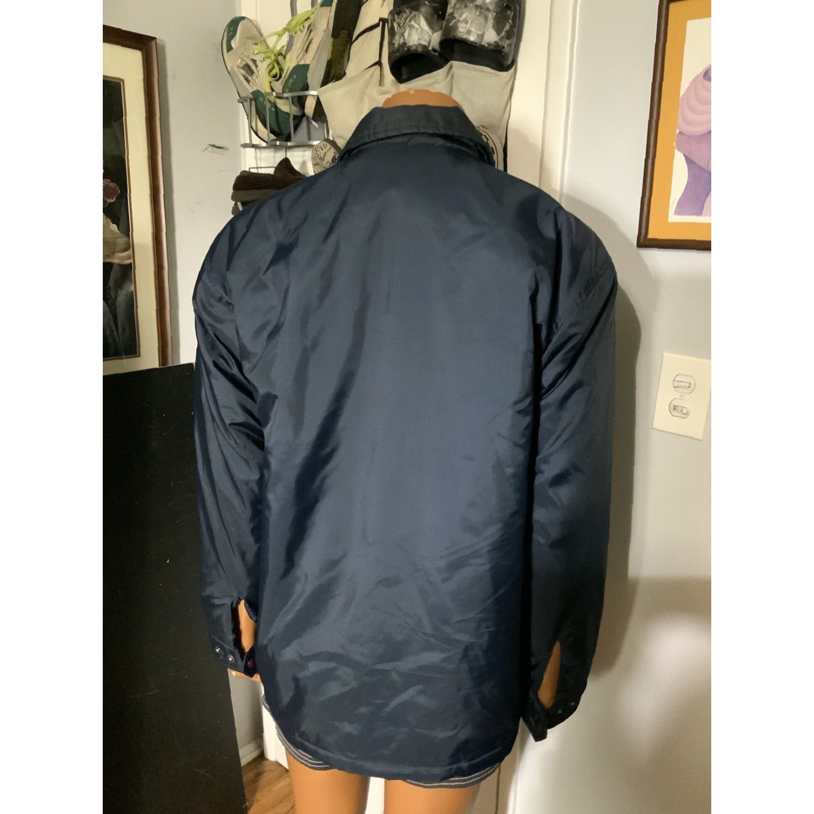 Vintage VINTAGE 90s Y2K 2000s Rigo Sport Quilted Lined Navy Blue Coaches Jacket Sz. M Mens Jacket Blue Quilted Lined 90s Theme Size US M / EU 48-50 / 2 - 8 Thumbnail