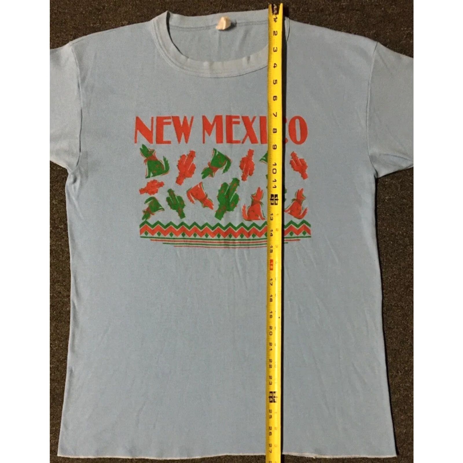 Vintage VINTAGE New Mexico Coyote Shirt M USA Sun 70s 80s Art Grunge Cowboy Biker Western Southwestern USA Shirt Mens Blue Abstract Spellout Size US M / EU 48-50 / 2 - 7 Thumbnail