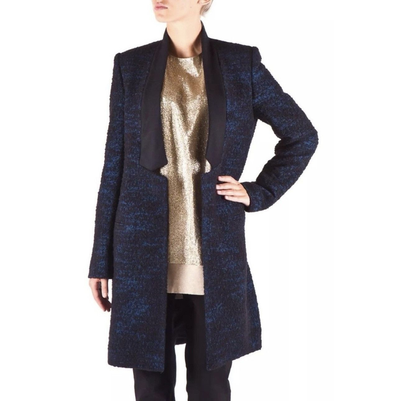 Stella McCartney Stella McCartney 2012 Collection Navy Blue / Blue Wool Coat Size XS / US 0-2 / IT 36-38 - 6 Thumbnail