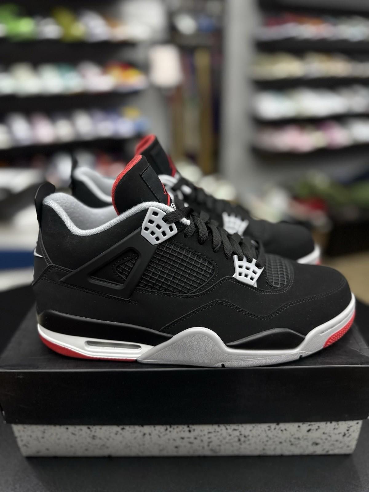 Jordan Brand NEW Nike Air Jordan 4 Retro OG Bred Black Red Shoes 10.5 Size US 10.5 / EU 43-44 - 1 Thumbnail