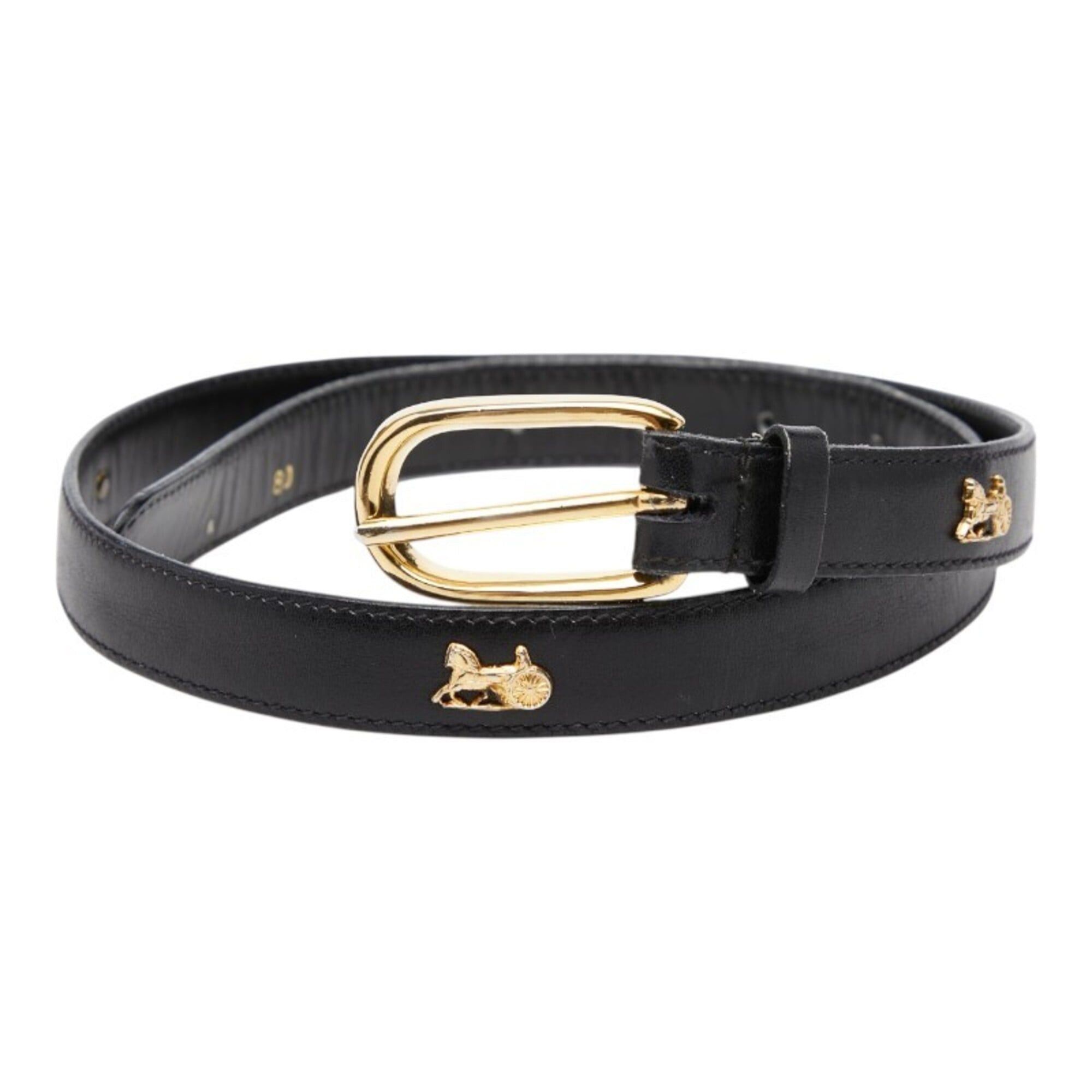Celine Celine Carriage Belt, Size 80, Black, Gold Hardware, Leather, Women's. Size ONE SIZE - 1 Thumbnail
