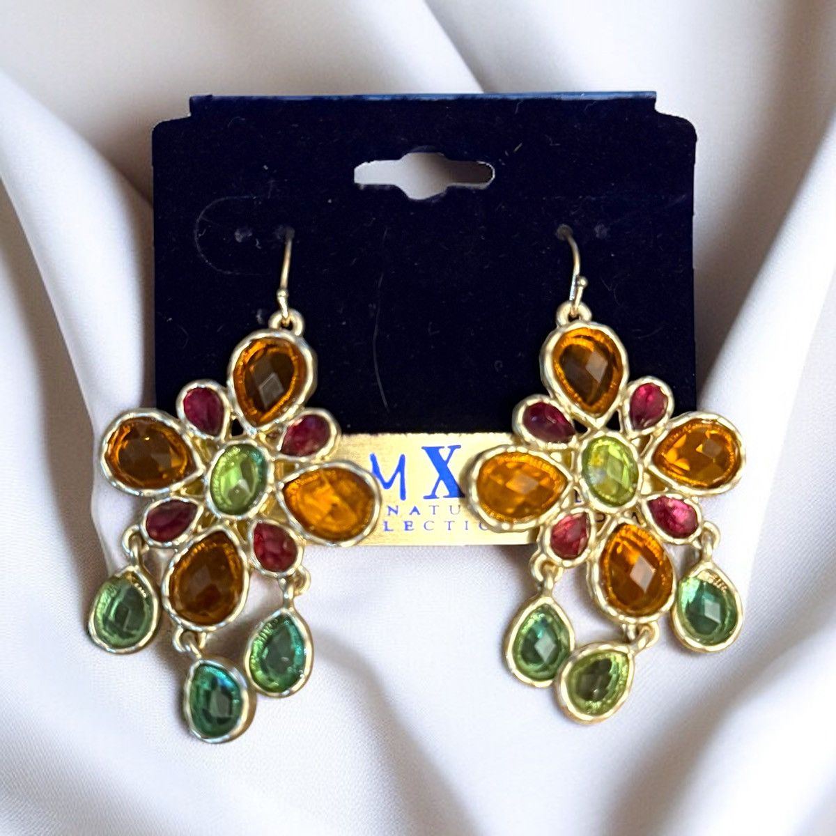 Other MX Collection gold tone multicolor floral dangle earrings Size ONE SIZE - 1 Thumbnail