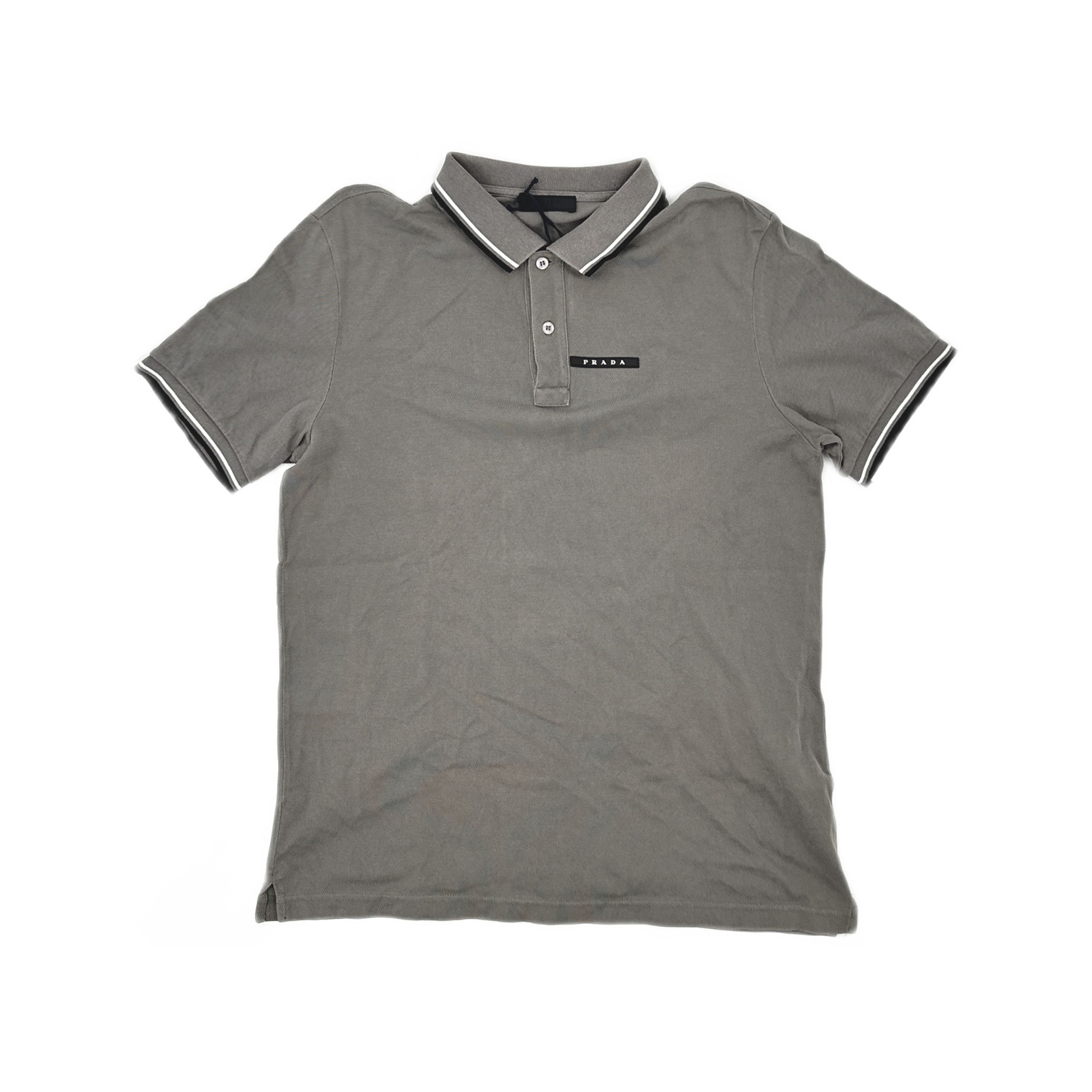 Prada Prada Striped Collar Polo Shirt Size XL Size US XL / EU 56 / 4 - 1 Thumbnail