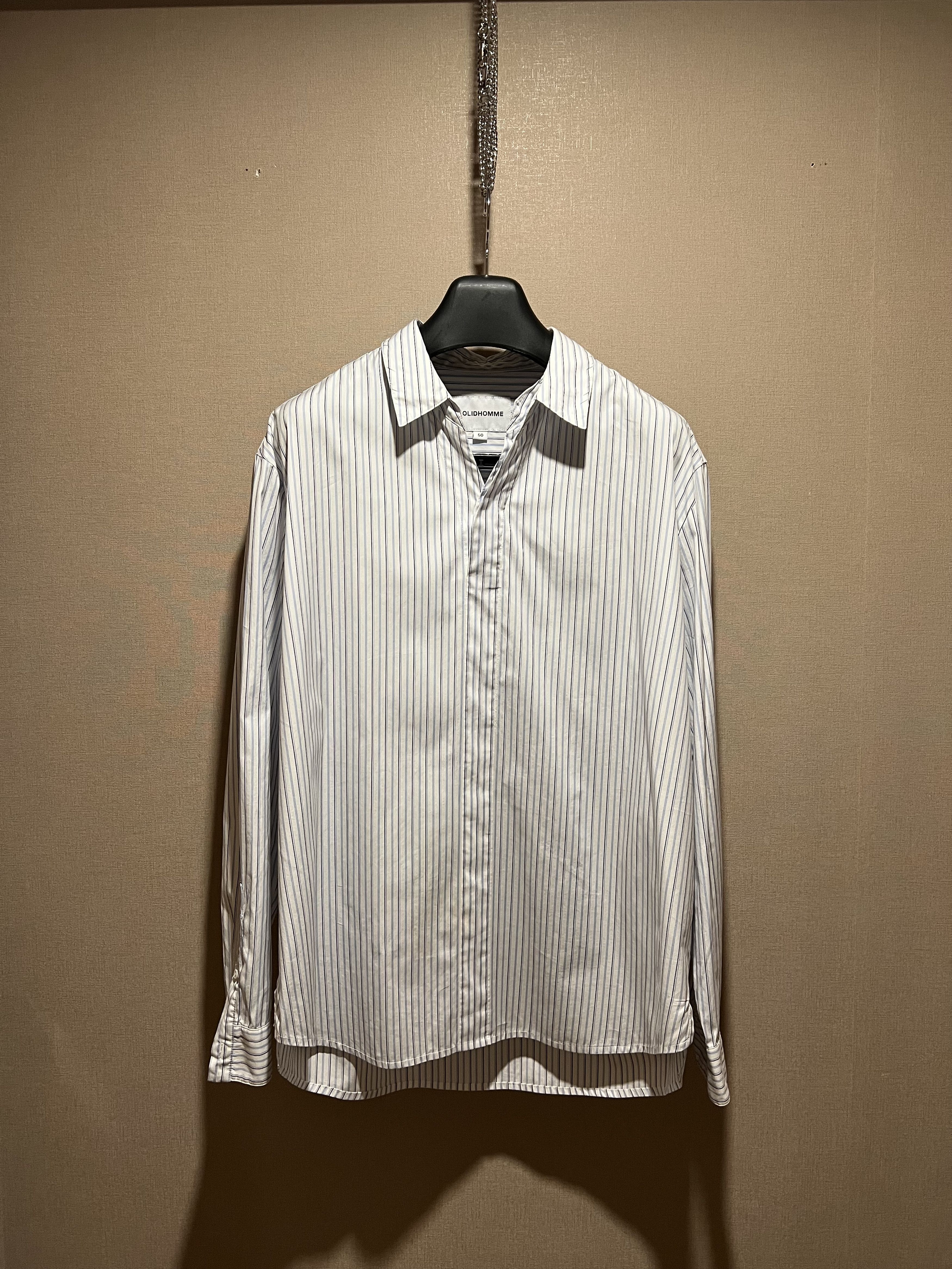 Solid Homme Solid Homme 19fw Stripe Long Sleeve Half-Shirts Size US M / EU 48-50 / 2 - 1 Thumbnail