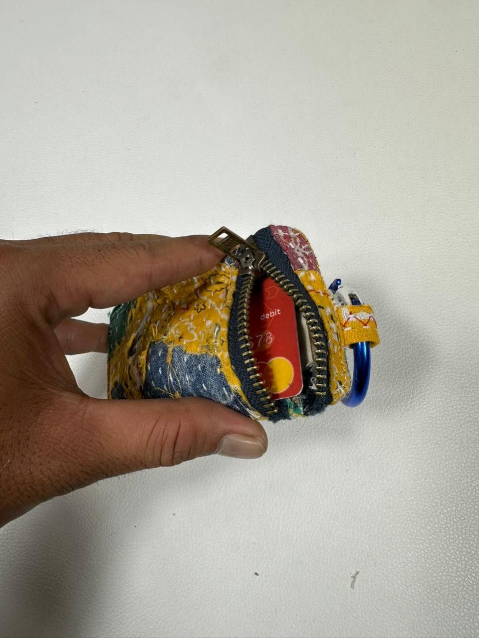 Handmade Custom Made Distressed Paisley Patchwork Boro Keychain Size ONE SIZE - 7 Thumbnail