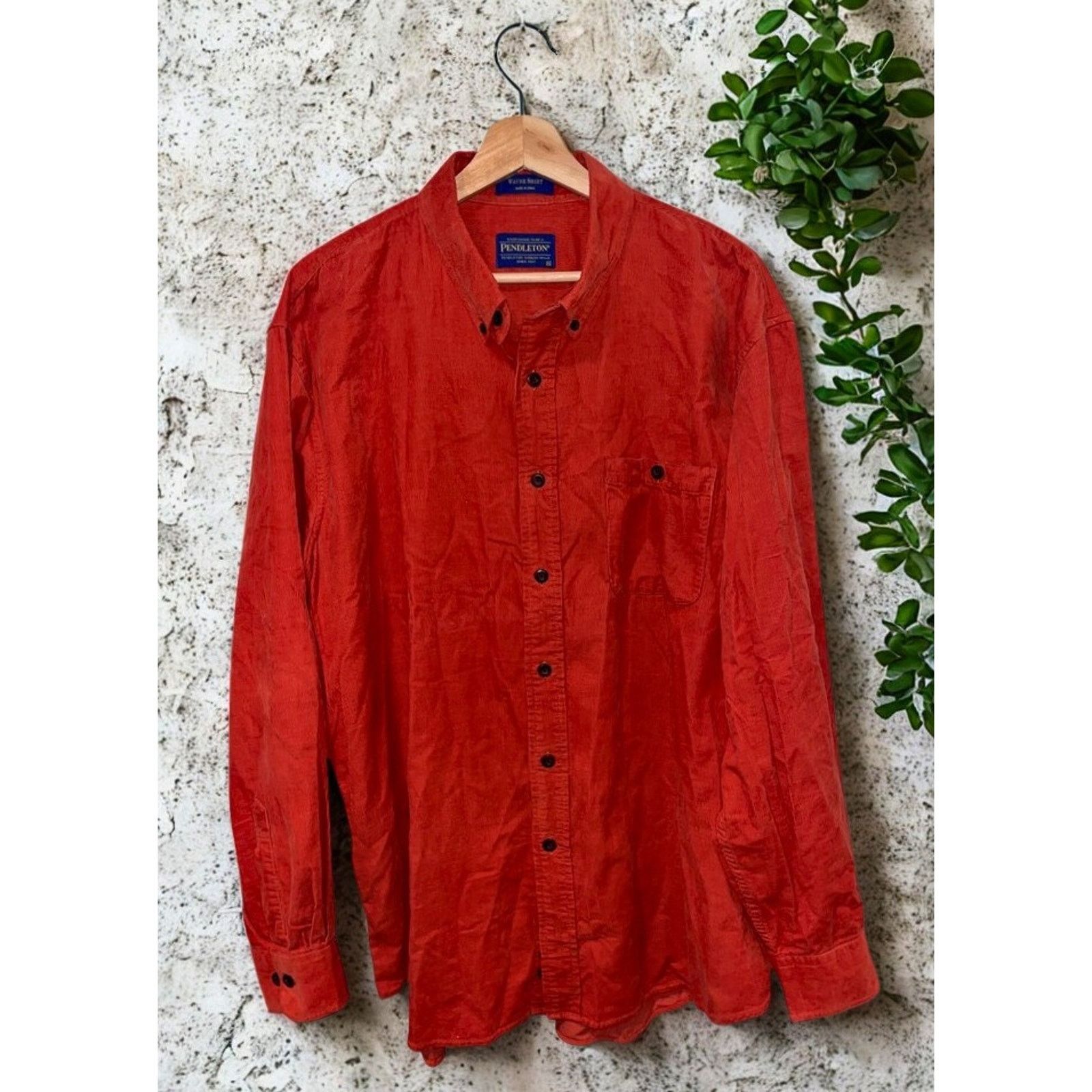 Pendleton Pendleton Wayne Shirt Sz XL Orange Corduroy Button Up Casual Size US XL / EU 56 / 4 - 6 Thumbnail