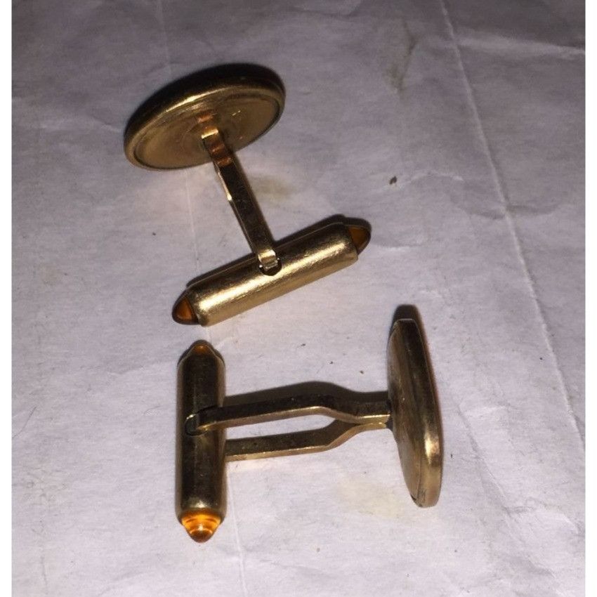 Other Vintage Men's Gold Tone/Bronze Oval Shaped Cuff Links Size ONE SIZE - 5 Thumbnail
