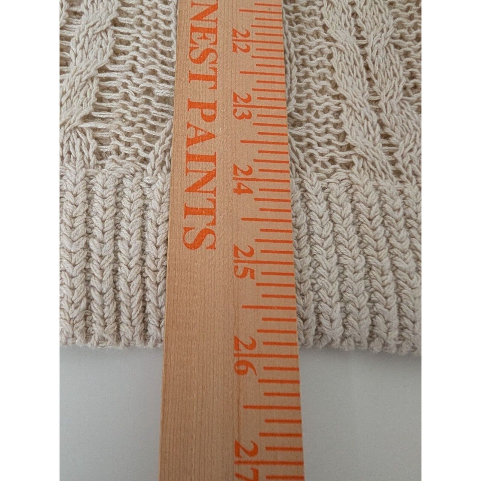 Designer Garnet Hill Cabled Pullover Womens Size XL Ecru Beige Linen Size US XL / EU 56 / 4 - 11 Thumbnail