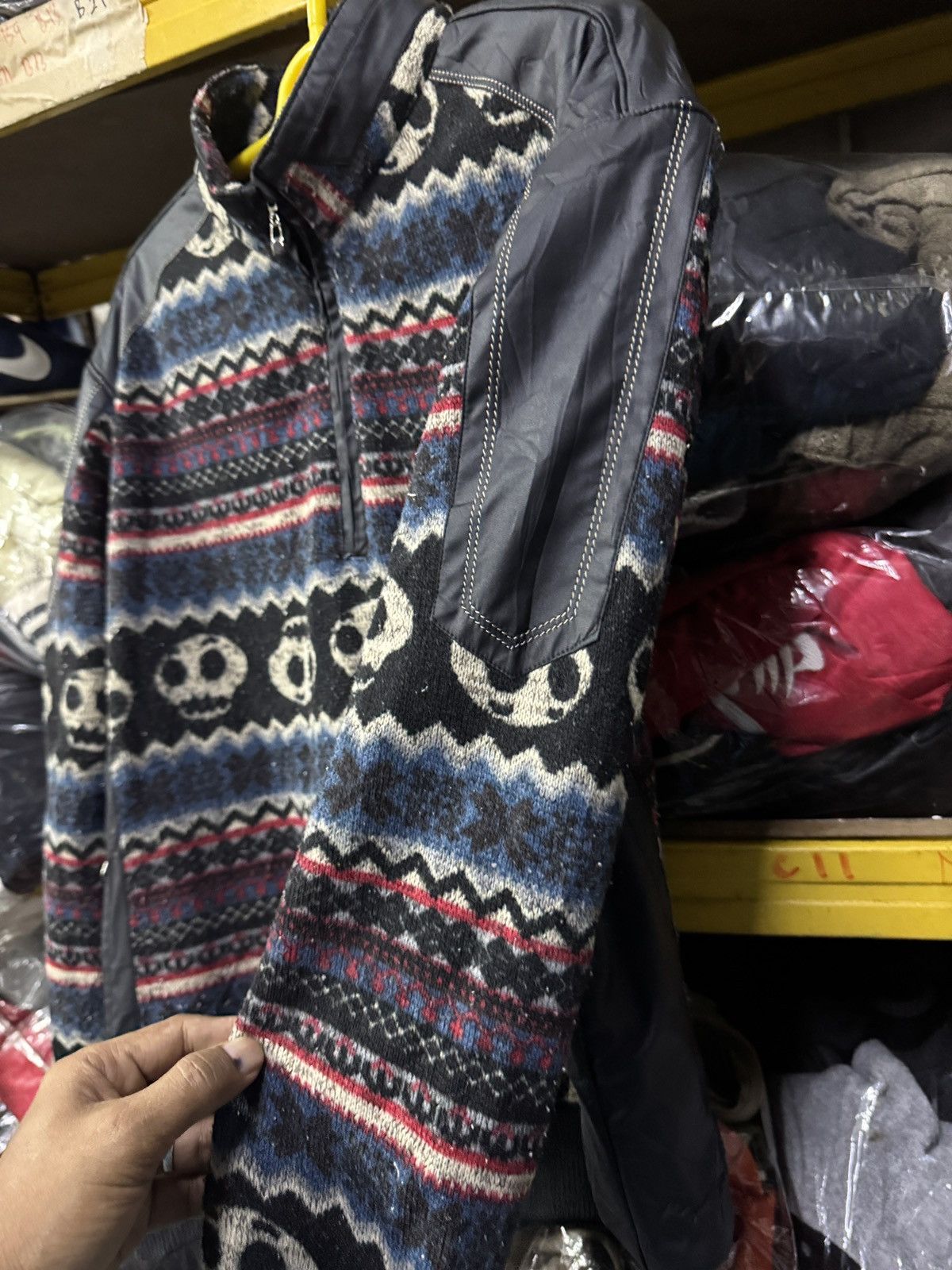 Japanese Brand JEAN PIERRE HALF ZIP SKULL SWEATER Size US M / EU 48-50 / 2 - 2 Thumbnail