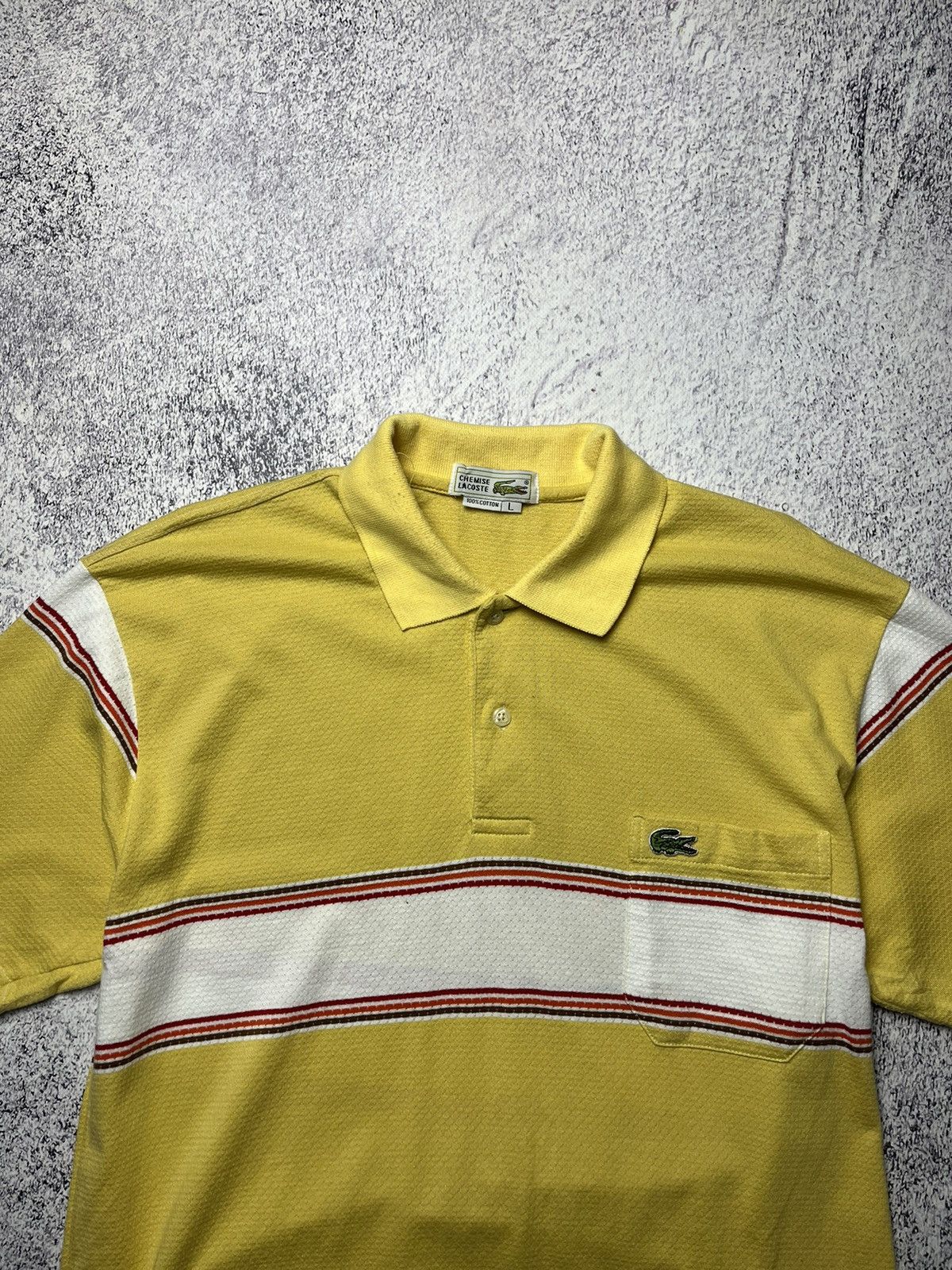 Lacoste Vintage Lacoste Polo Yellow Logo Rare Size L Size US L / EU 52-54 / 3 - 5 Thumbnail