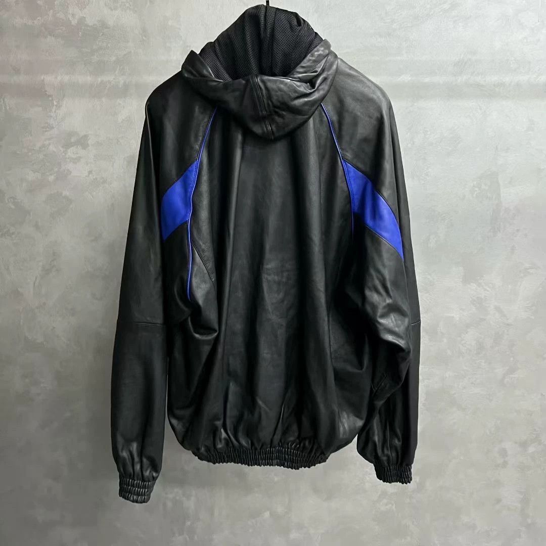 Balenciaga balenciaga color logo print hooded leather jacket Size US M / EU 48-50 / 2 - 5 Thumbnail
