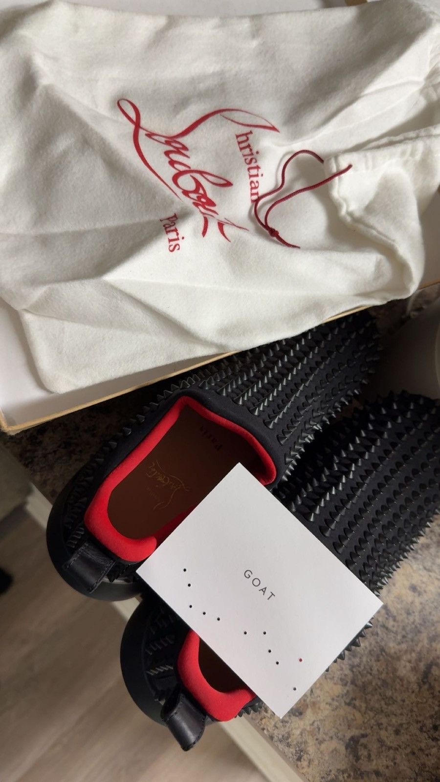 Christian Louboutin *BARELY WORN* Christian Louboutin Red-Bottom Spike-Sock 30 Size US 8 / EU 41 - 1 Thumbnail