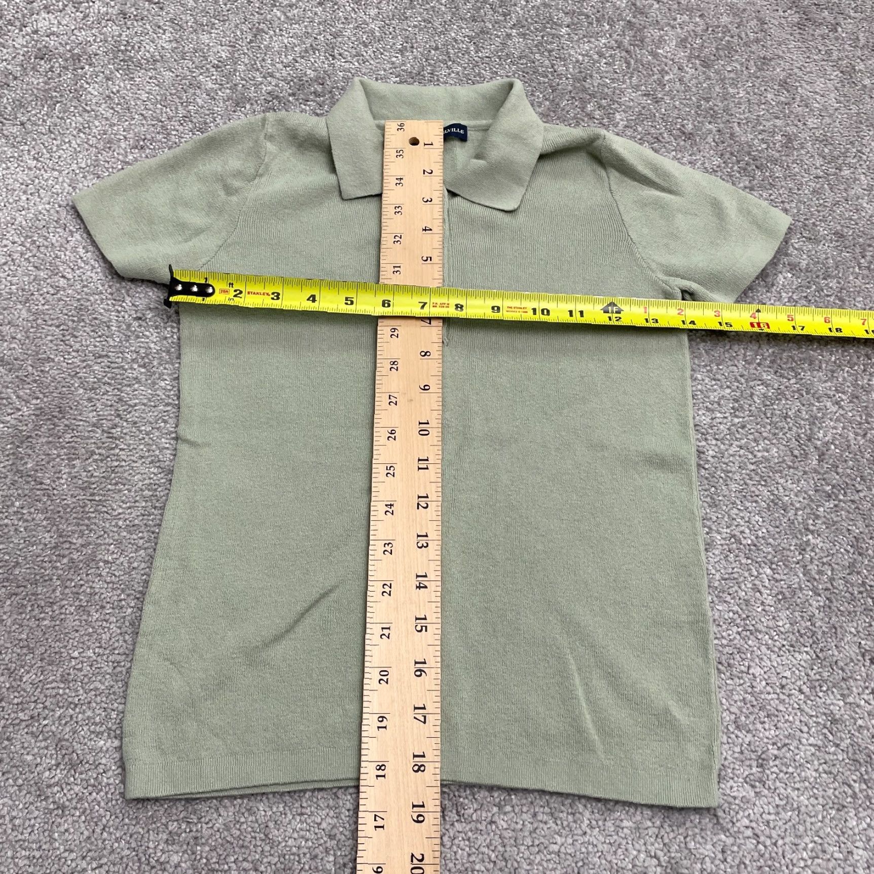 Brandy Melville Brandy Melville Polo Shirt Juniors One Size Green Short Sleeve Cotton Shirt Size ONE SIZE - 6 Thumbnail