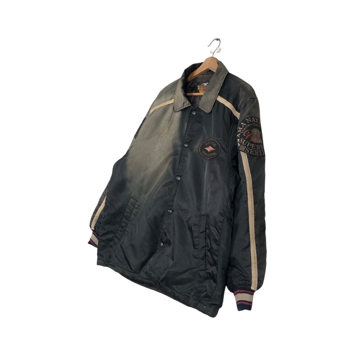 Harley Davidson × Vintage Vintage Bomber Racing Biker Jacket Harley Davidson SunFaded Size US L / EU 52-54 / 3 - 4 Thumbnail