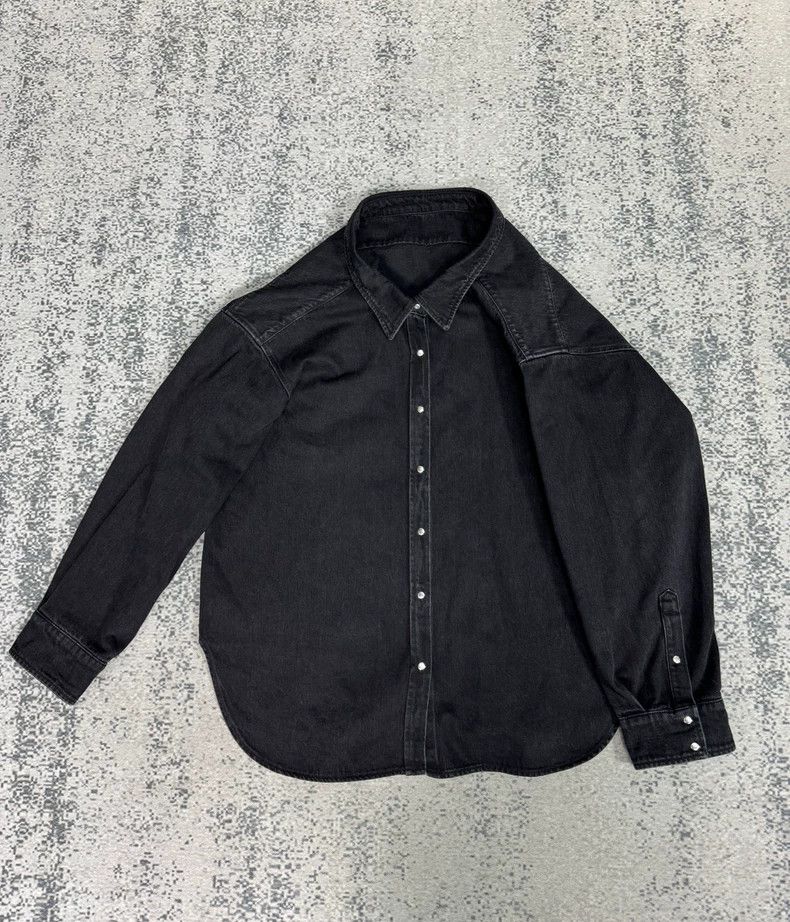 Balenciaga size 38 Asymmetrical Cut Large Collar Denim Jac