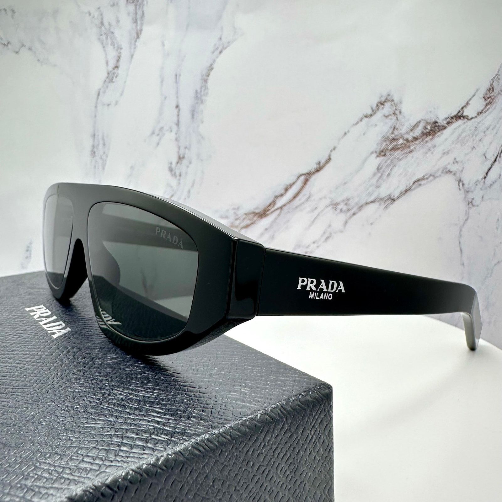 Prada New PRADA Sunglasses Black Gray Lens Authentic Prada Size ONE SIZE - 12 Thumbnail