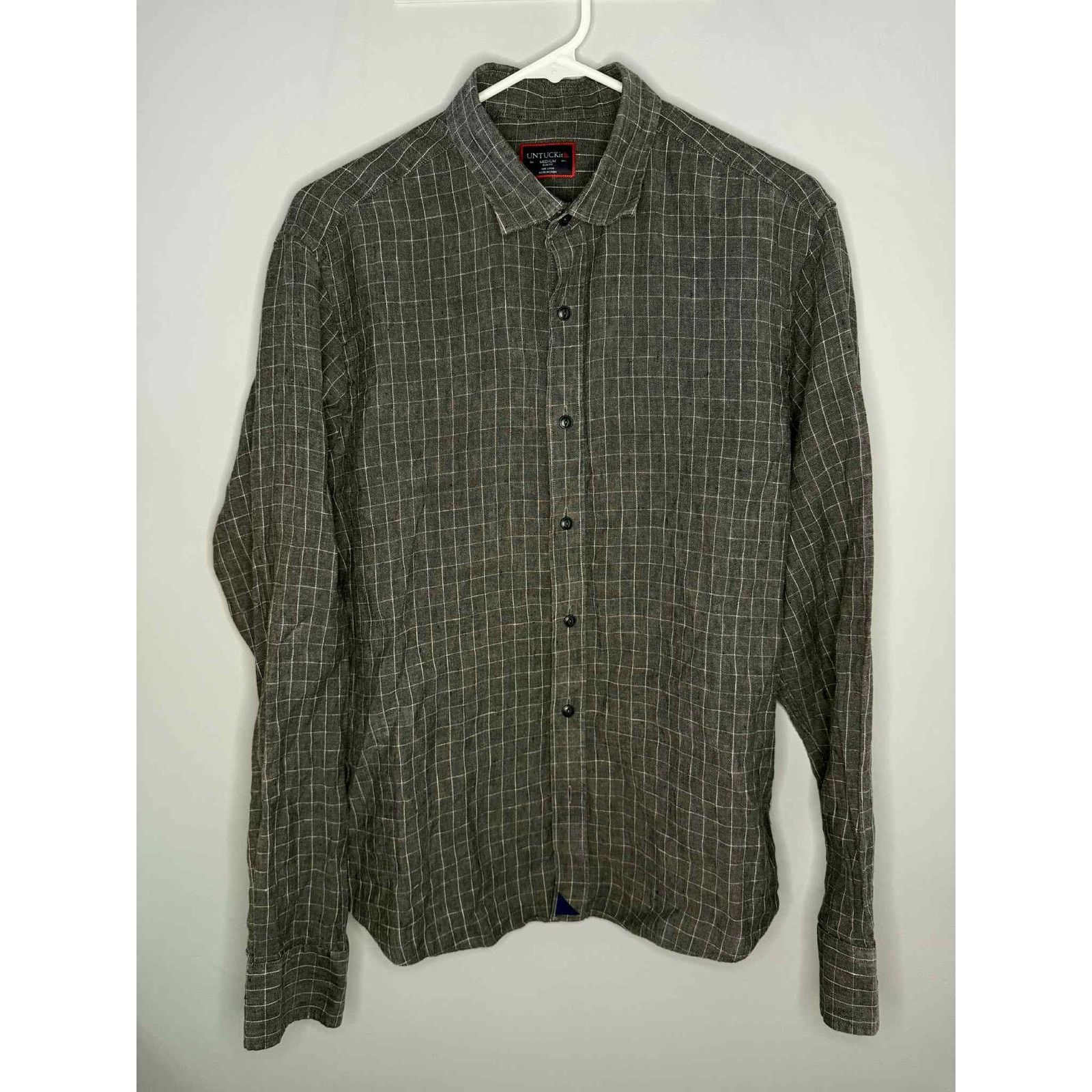 UNTUCKit UNTUCKit Check Slim Fit Long Sleeve Button-Up Shirt Green M Size US M / EU 48-50 / 2 - 6 Thumbnail