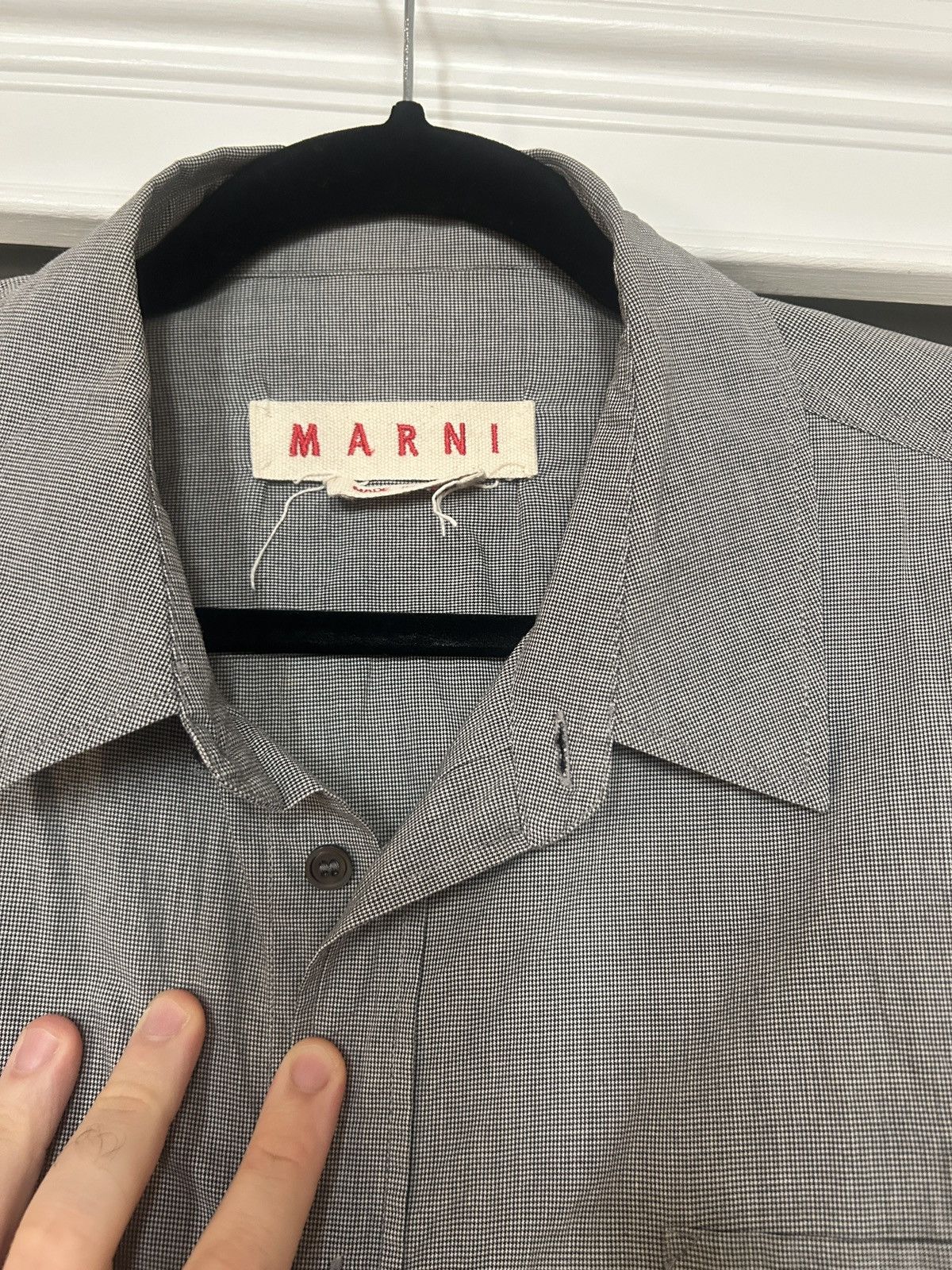 Marni Marni Short-Sleeve Gingham Button Down Shirt Size US M / EU 48-50 / 2 - 2 Thumbnail