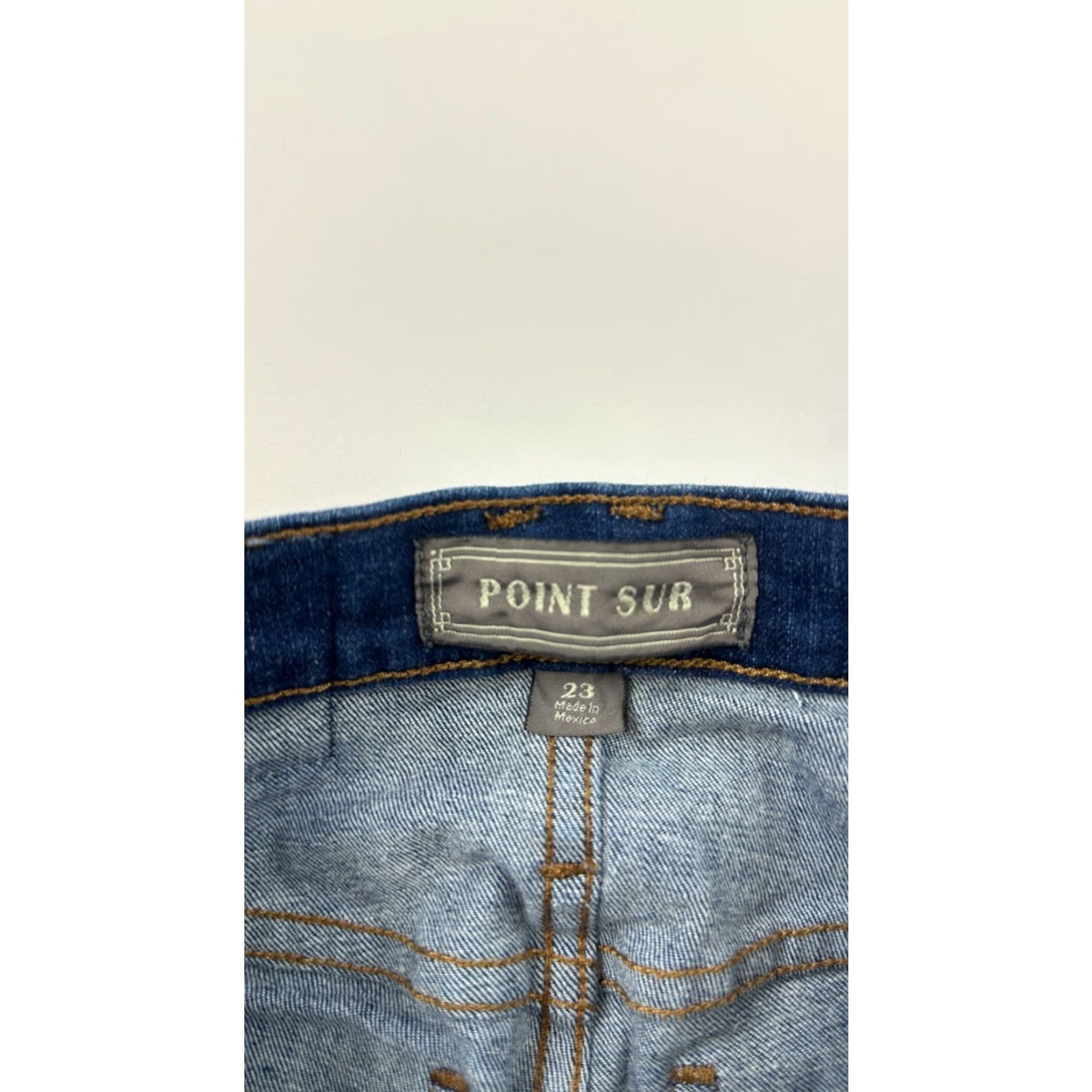 J.Crew Point Sur Jeans Womens 23 Blue Denim Stretch Distressed Frayed Hem High-Rise Regular Fit Size 40" / US 18 - 6 Thumbnail