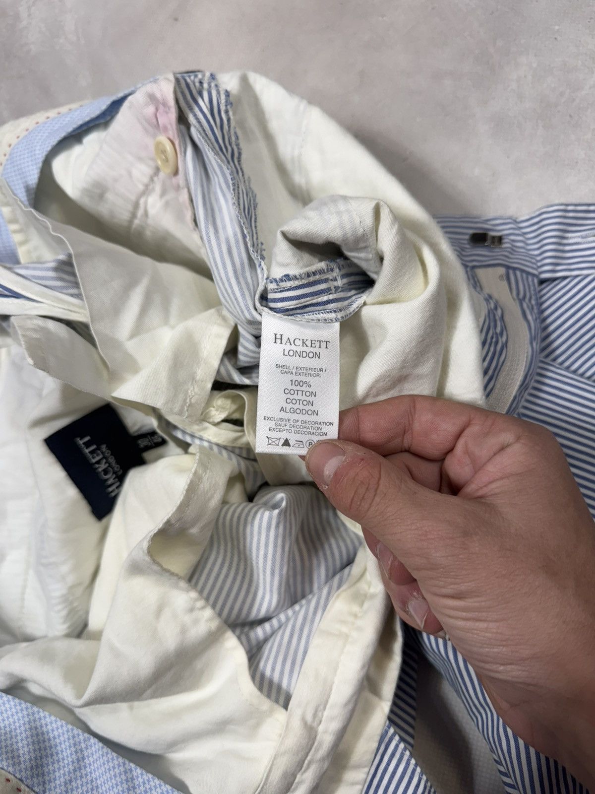 Hackett Vintage Hackett London Stripped Blue Chino Pants Size US 30 / EU 46 - 11 Thumbnail