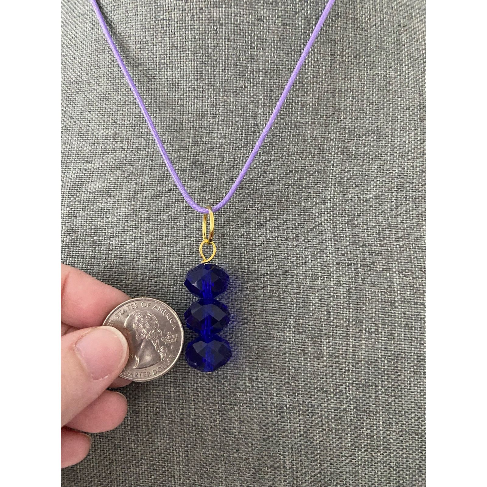 Handmade Blue glass pendant necklace Size ONE SIZE - 4 Thumbnail