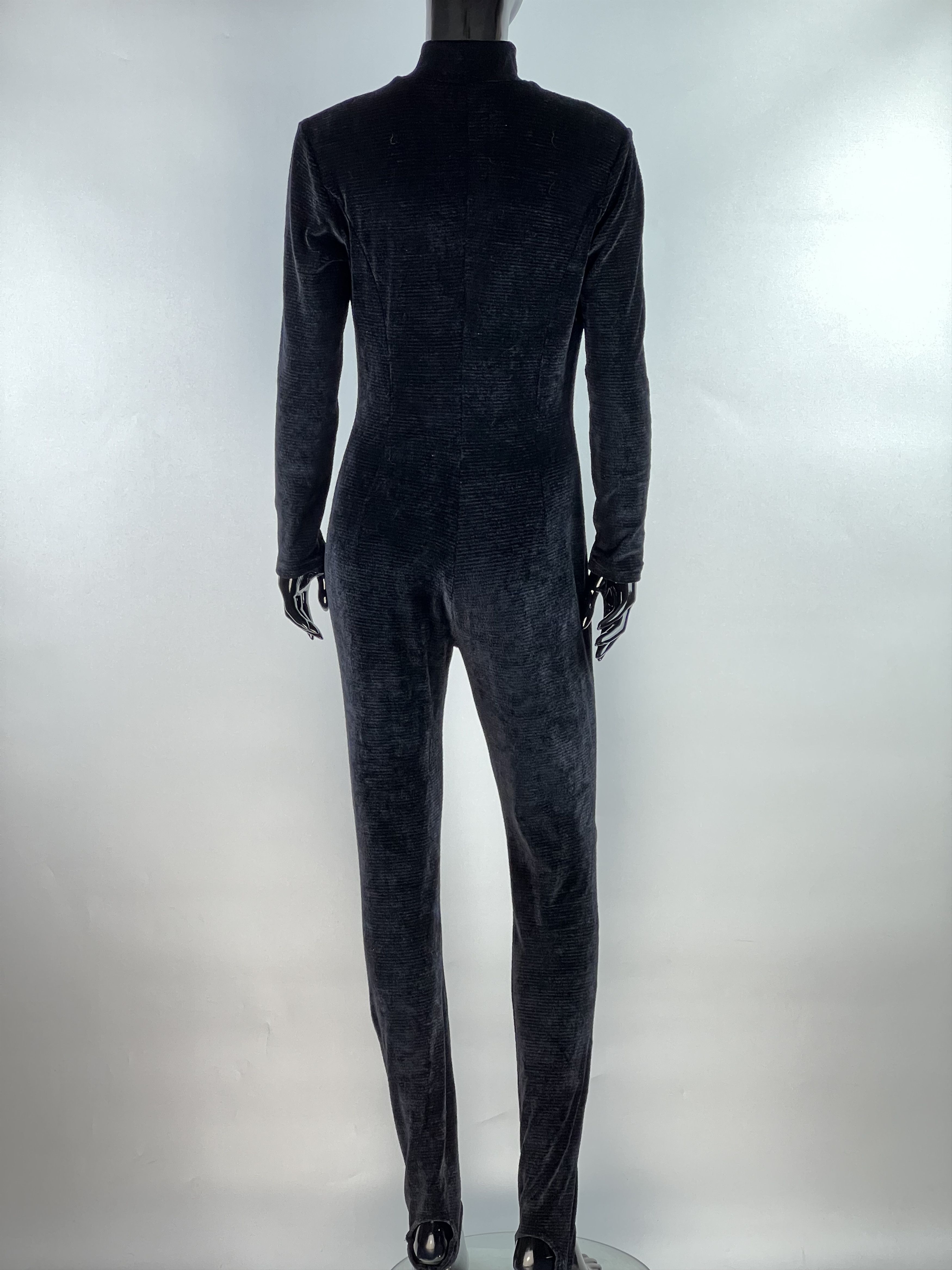Escada Escada by Margaretha Ley VTG Ribbed Velour Jumpsuit Size 36 Size 27" / US 4 / IT 40 - 3 Thumbnail