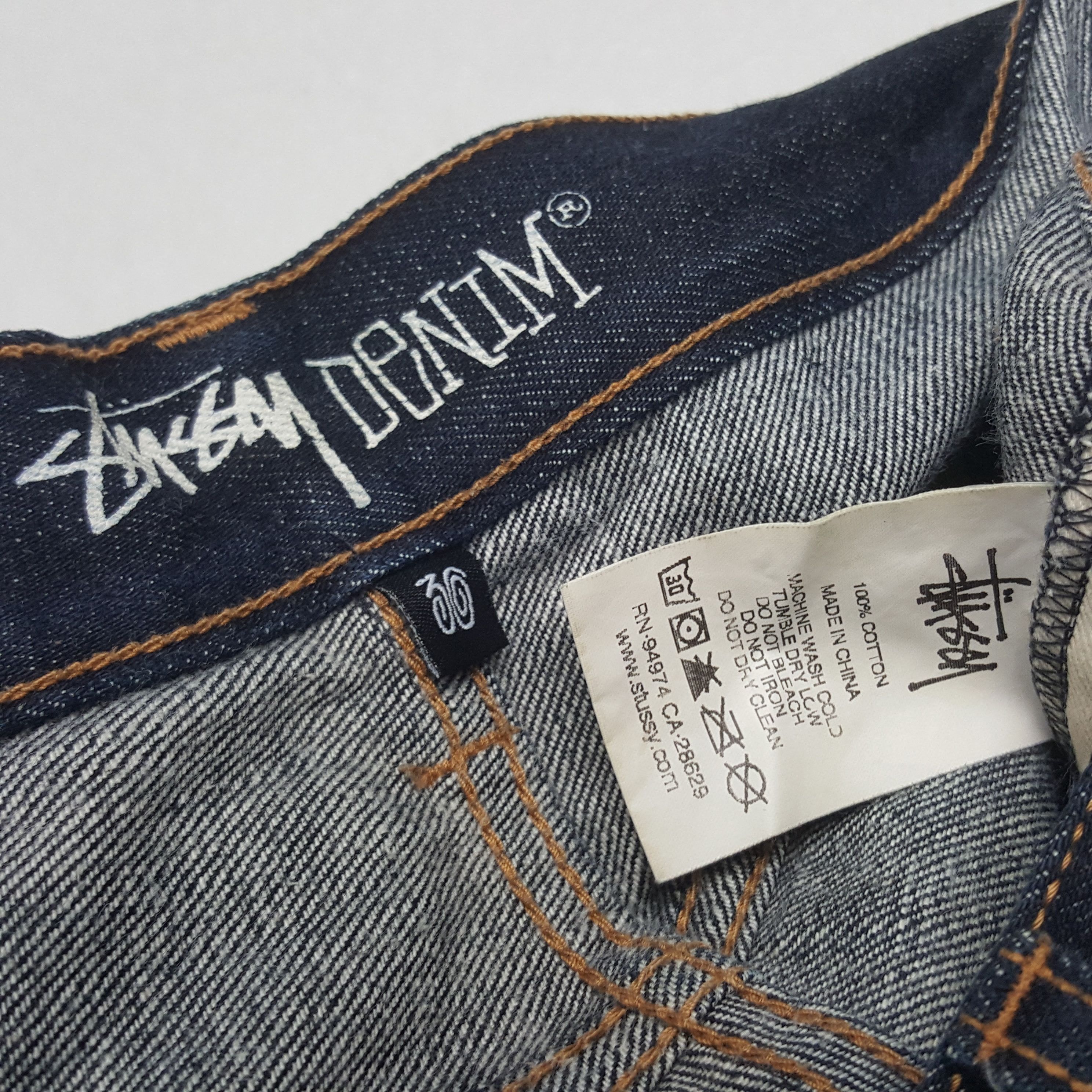 Stussy × Vintage Vintage Stussy USA Custom Art Logo Denim Jeans Size US 30 / EU 46 - 10 Thumbnail